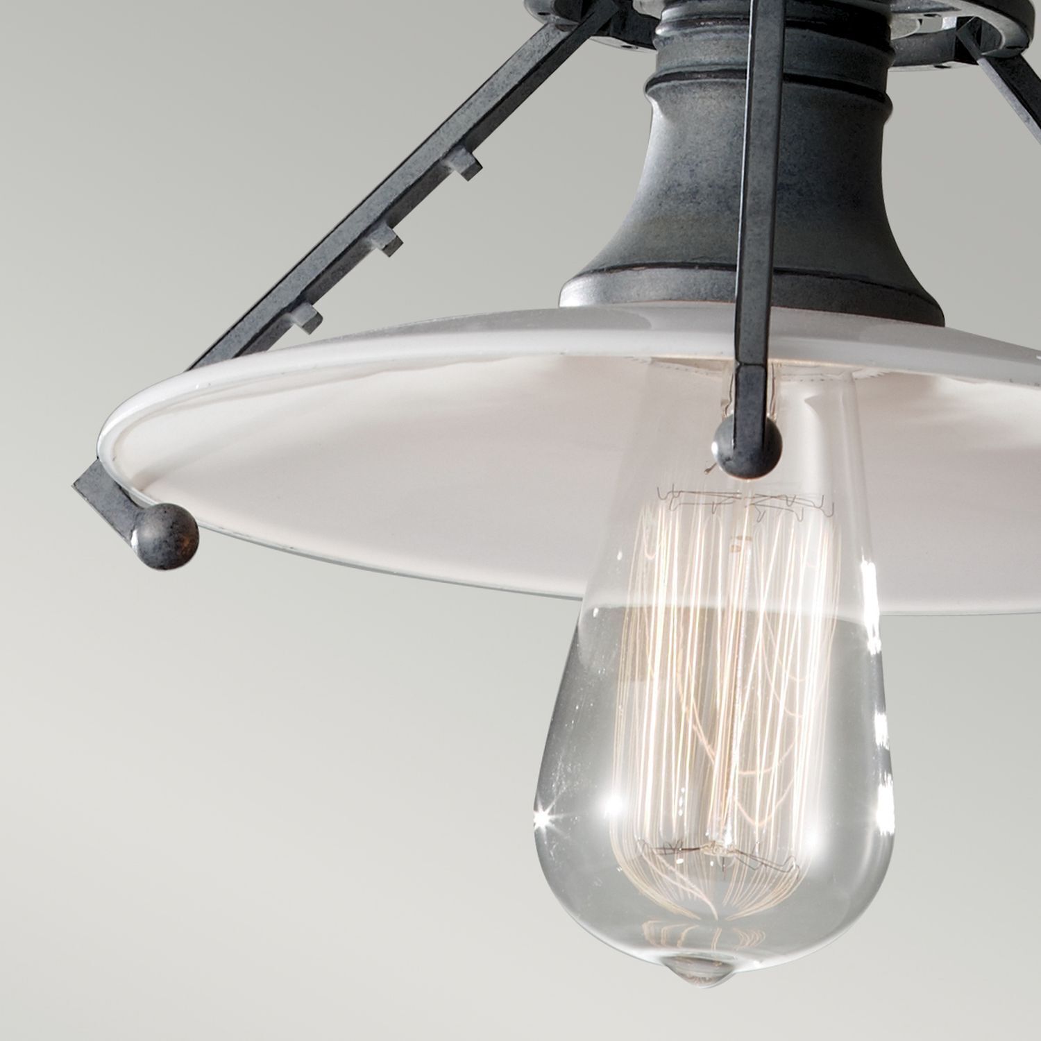 Lampe de plafonnier en métal pour E27 Ø25cm design industriel