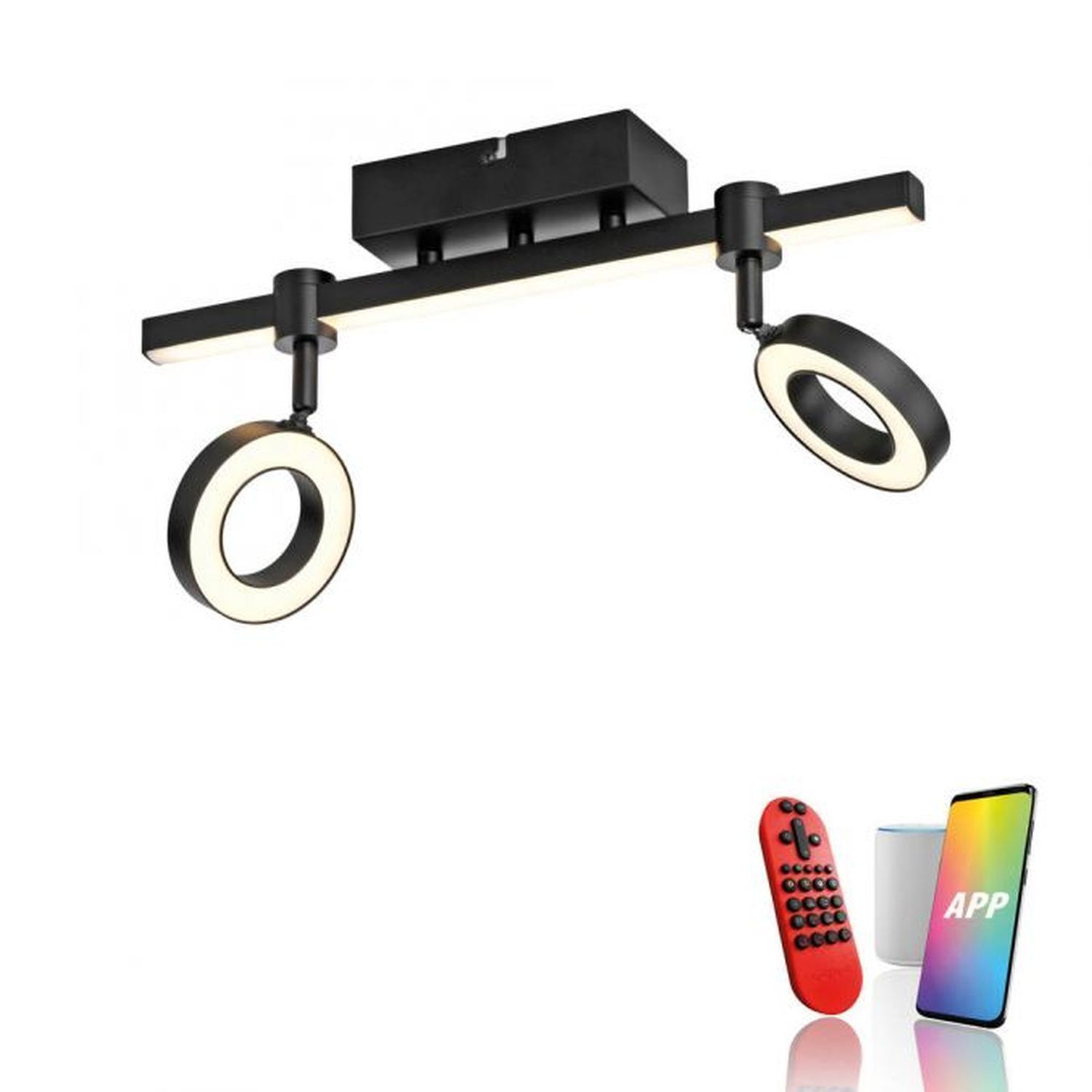 Verstellbarer LED Deckenspot Schwarz RGB Licht dimmbar Elektronik, Handy, Telefon