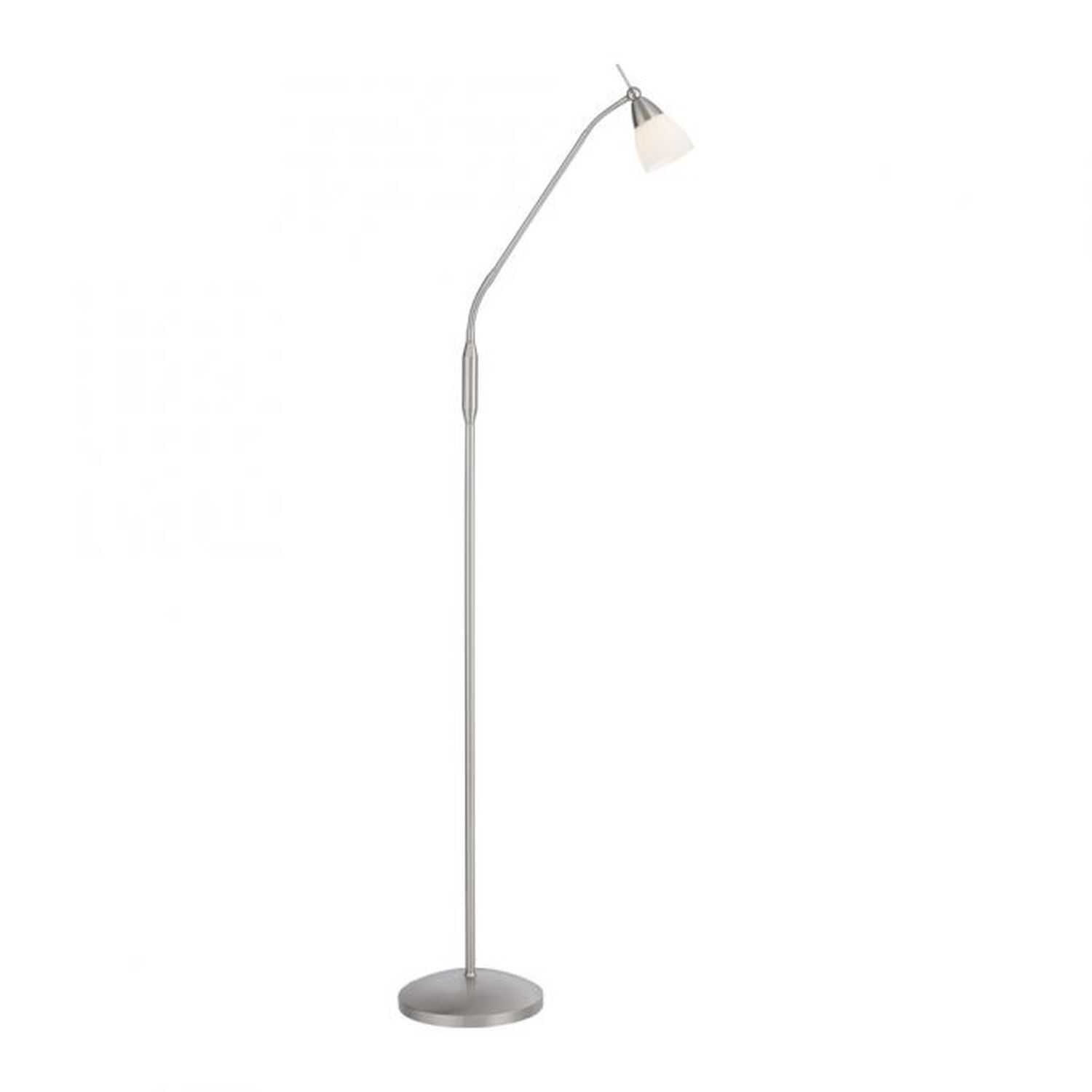 Verstellbare Stehleuchte in Silber Dimmer Glas 163 cm Lampe