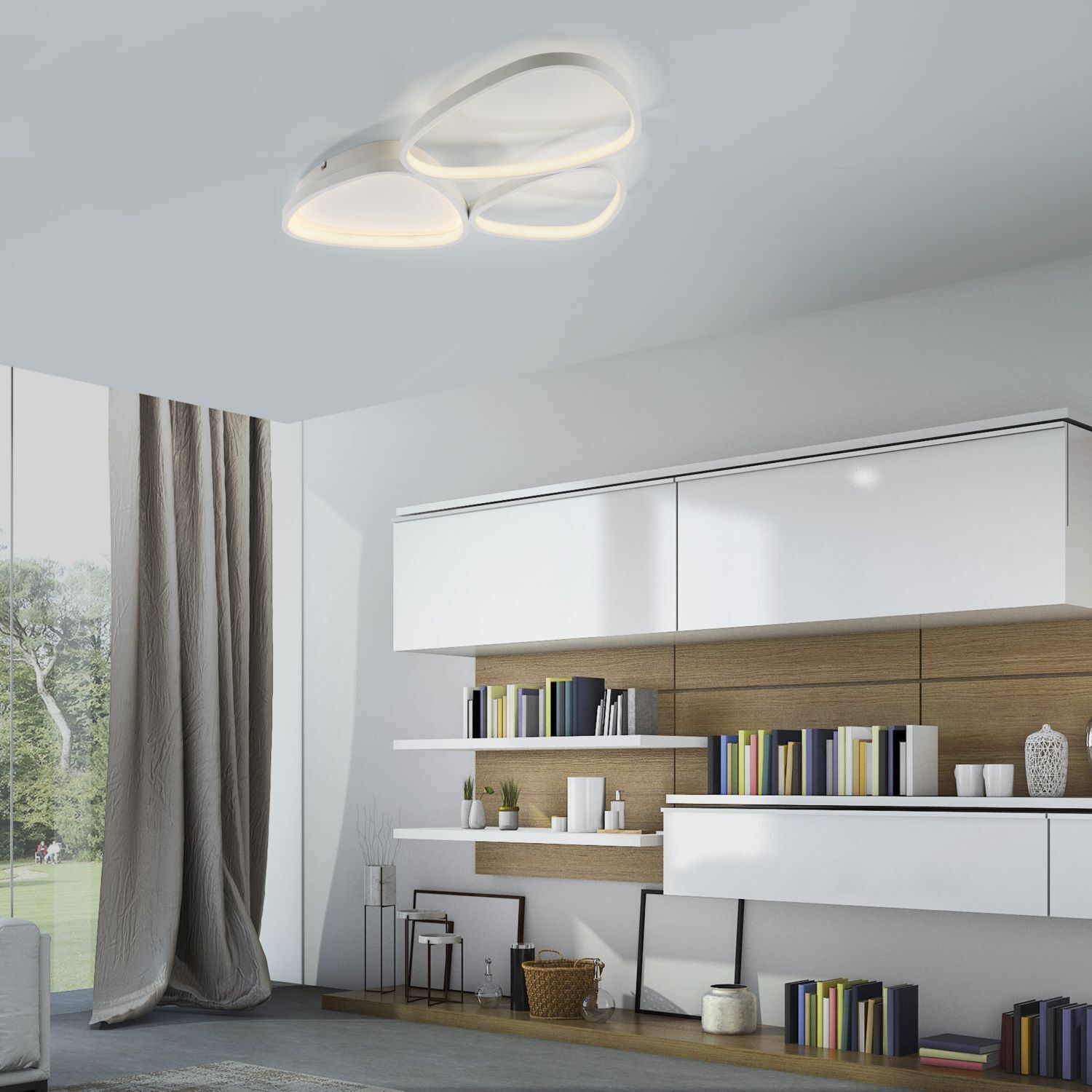 Drinnen, Innenarchitektur, Mobiliar, Bücherschrank, Deckenleuchte