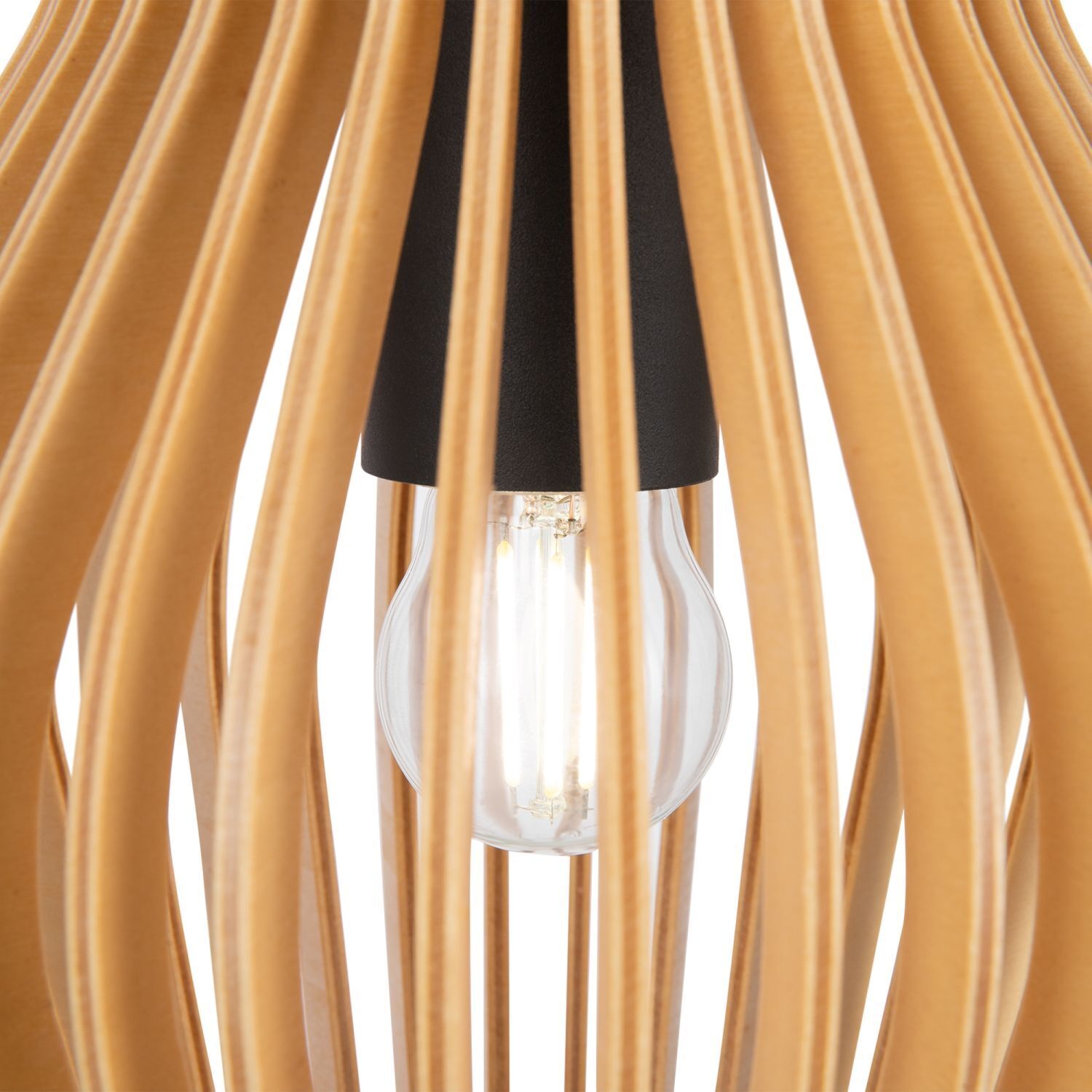 Hängelampe Metall Holz D: 20 cm H: max. 333,5 cm E27 Licht, Lampe