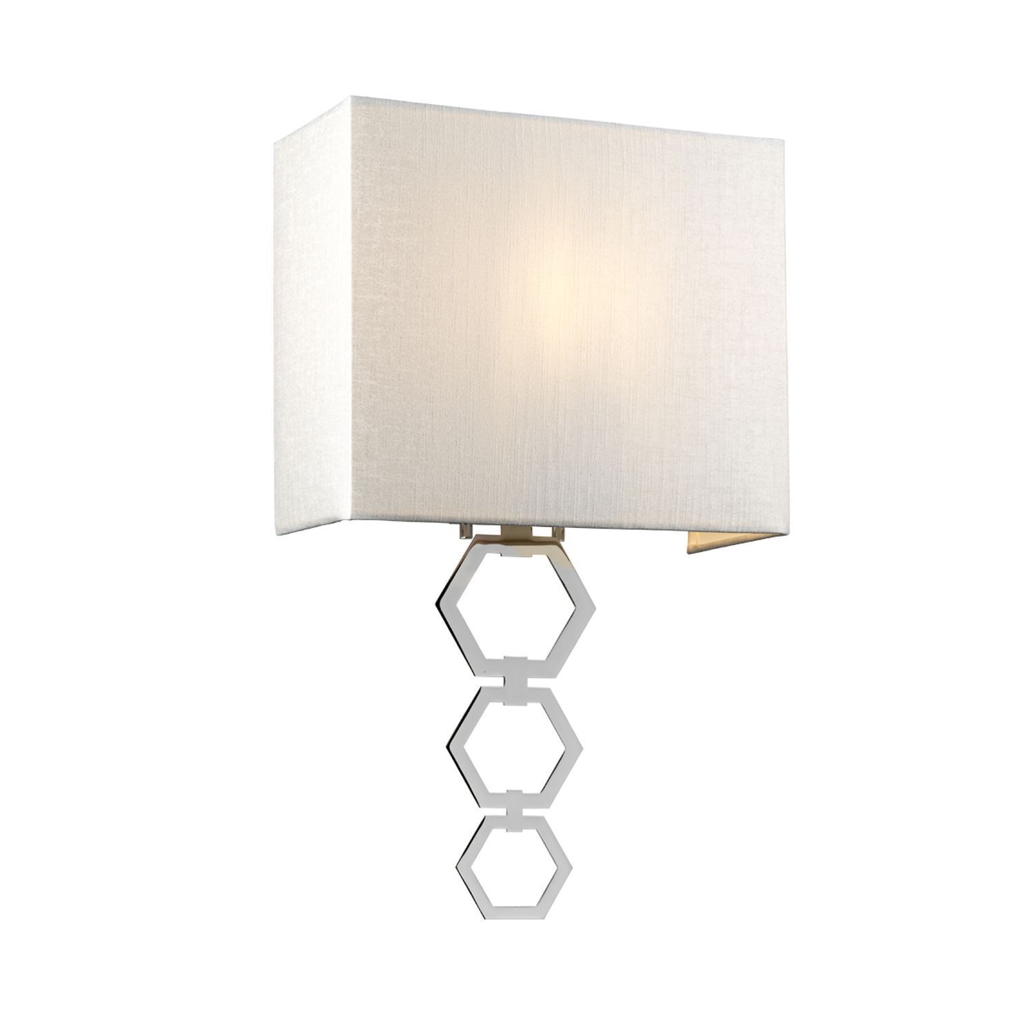 Wandlampe Up Down Creme Chrom Stoff Metall Modern