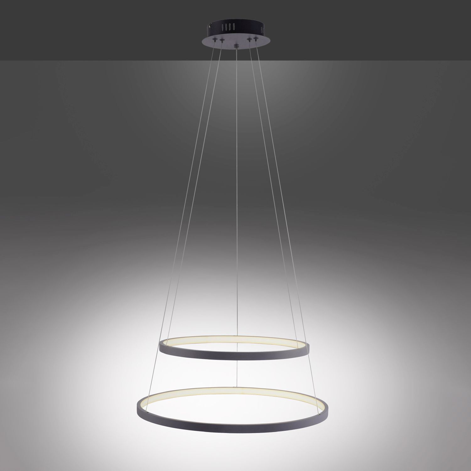 Suspension LED Anneaux Anthracite Métal Ø50 cm 3000 K Leuchter, Lampe