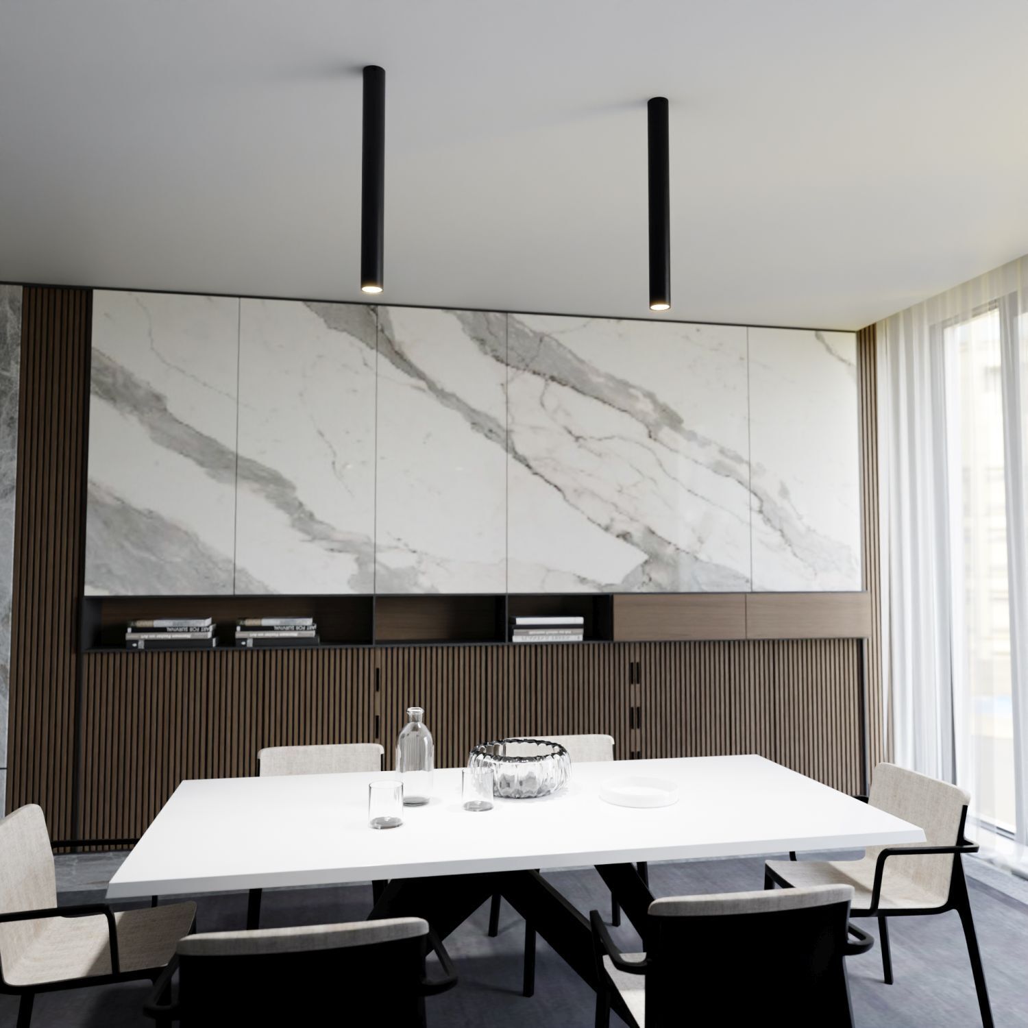 Deckenleuchte Schwarz B: 6 cm 60 cm hoch Metall GU10 Aufputz Drinnen, Innenarchitektur, Tabelle, Tischplatte, Tasse