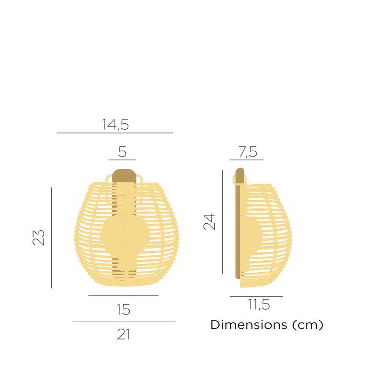 LED Wandleuchte außen kabellos Akku IP54 Rattan Essen, Produzieren, Mais, Getreide, Pflanze