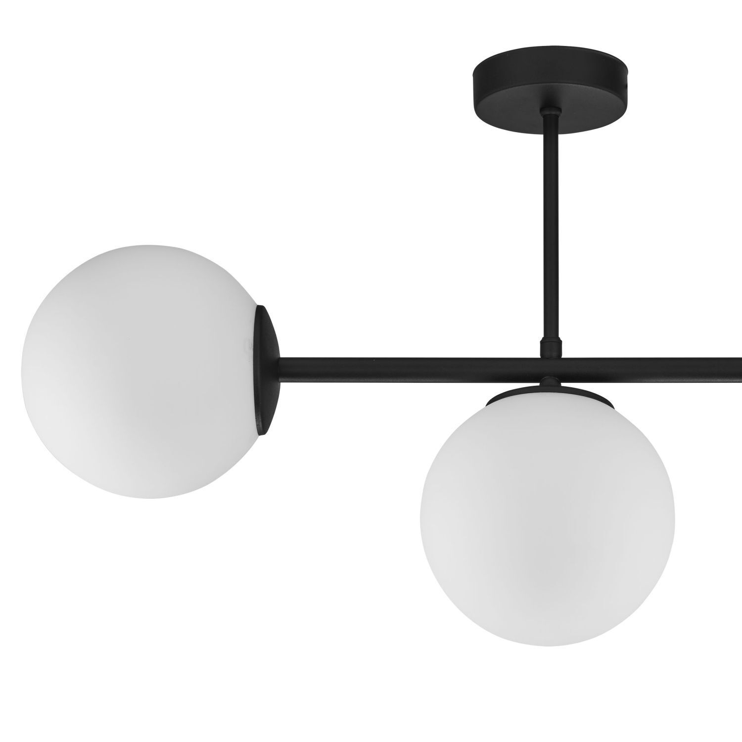 Deckenlampe 3-flammig Schwarz Weiß Glas Metall Lampe, Kronleuchter, Leuchte, Deckenventilator, Elektrisches Gerät