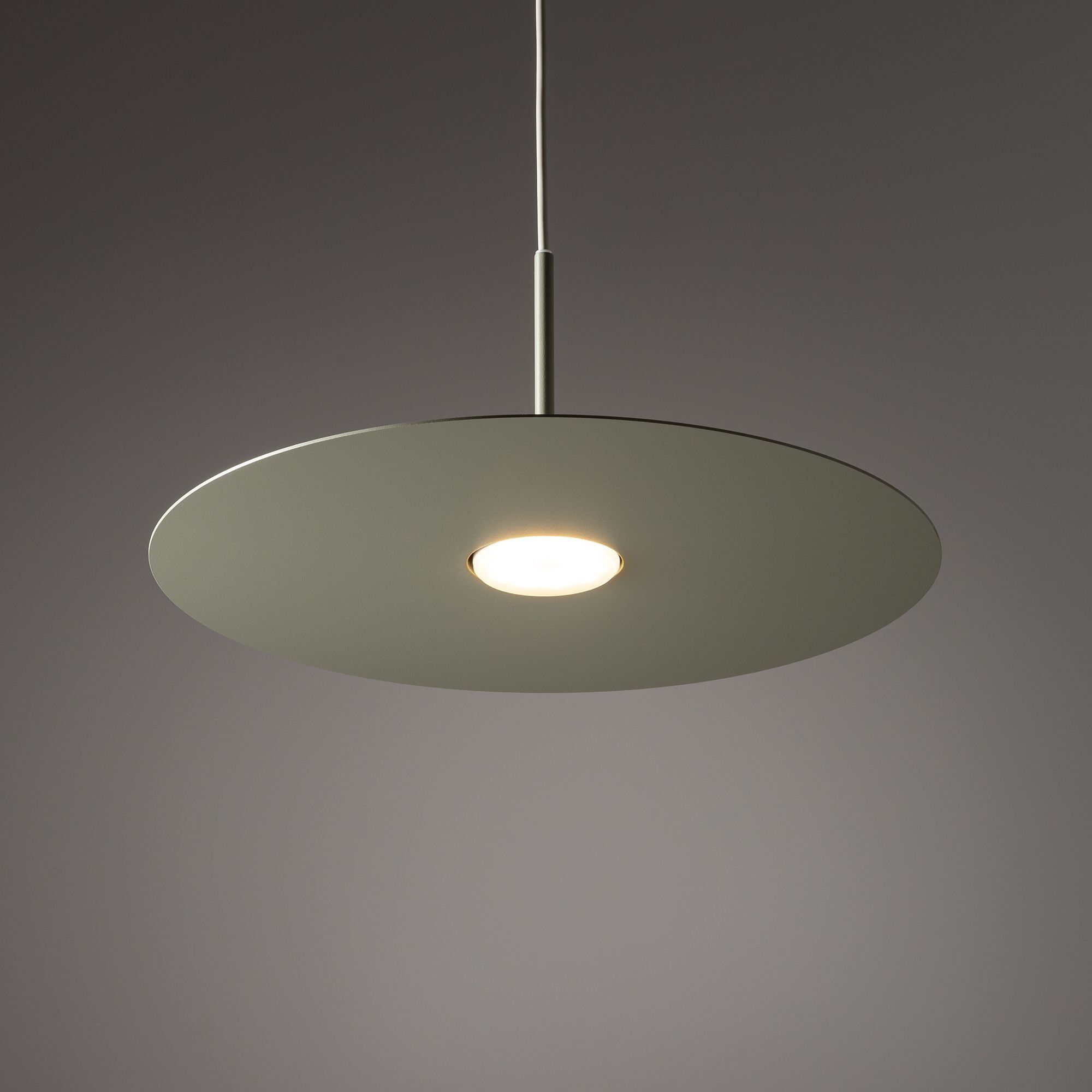 pendant light, ceiling lamp, disk shade, white, downlight