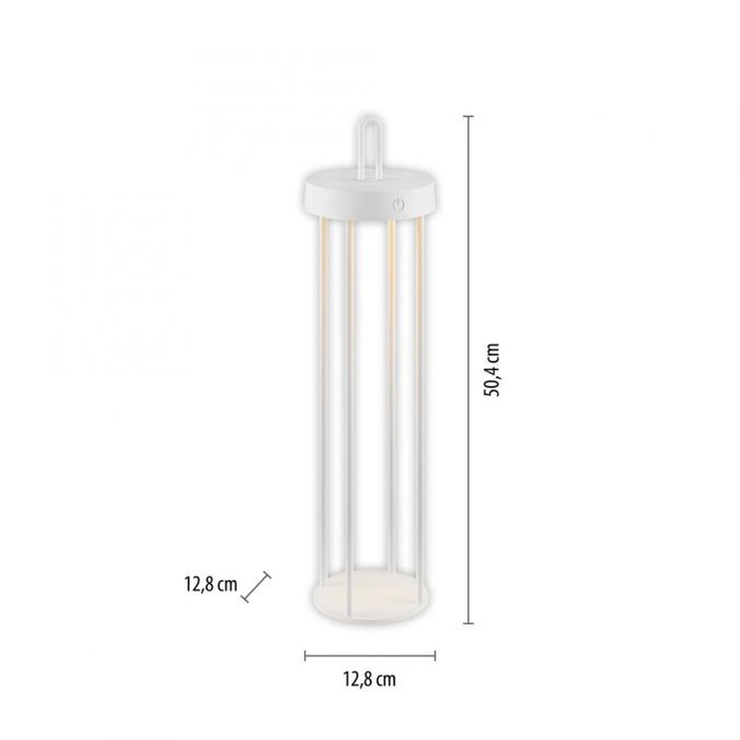 Lampe de table LED rechargeable métal dimmable IP44 2700 K blanc