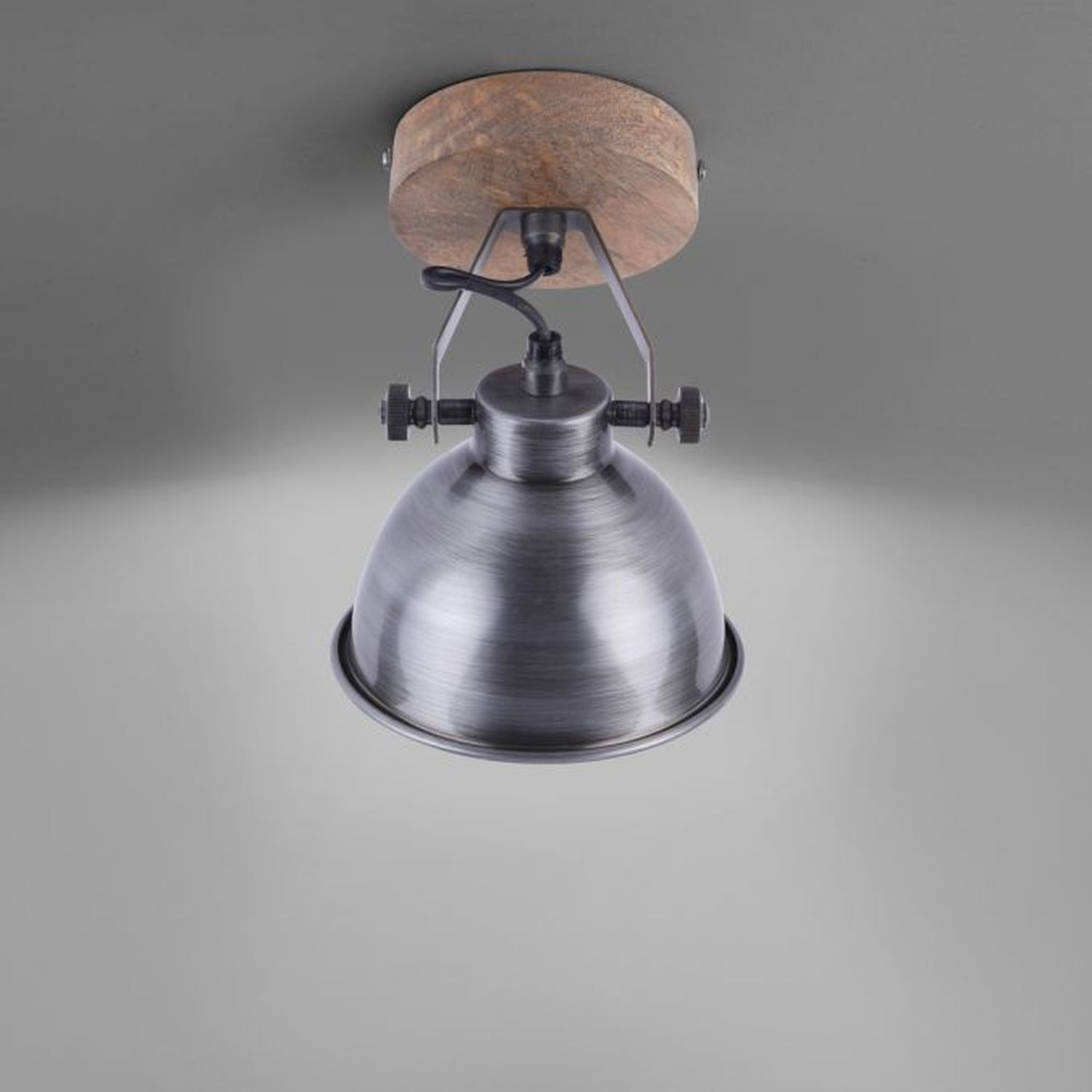 Beweglicher Deckenspot Holz Metall E14 Industrial Beleuchtung, Lampe, Deckenleuchte