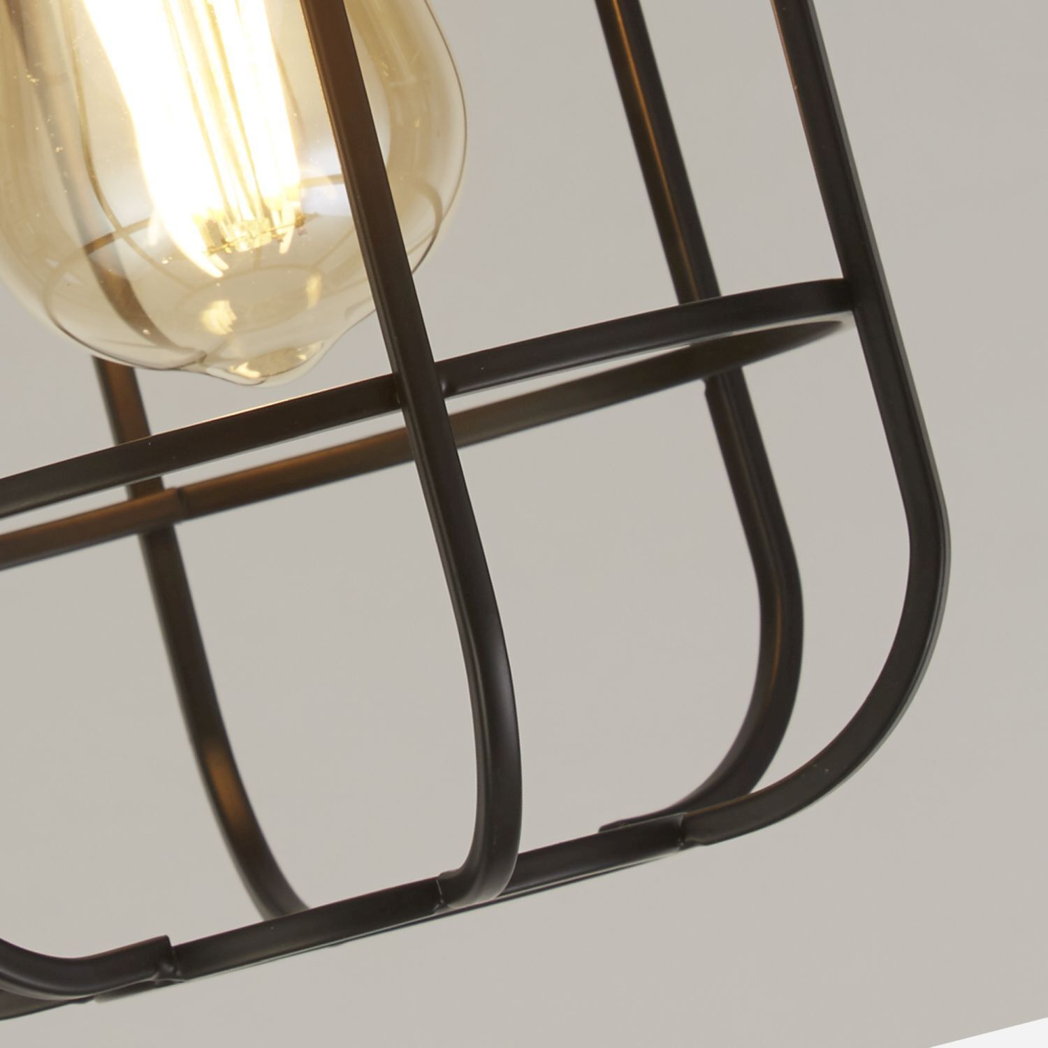 Lampe de plafonnier E27 bois métal fil L:15 cm Industrial
