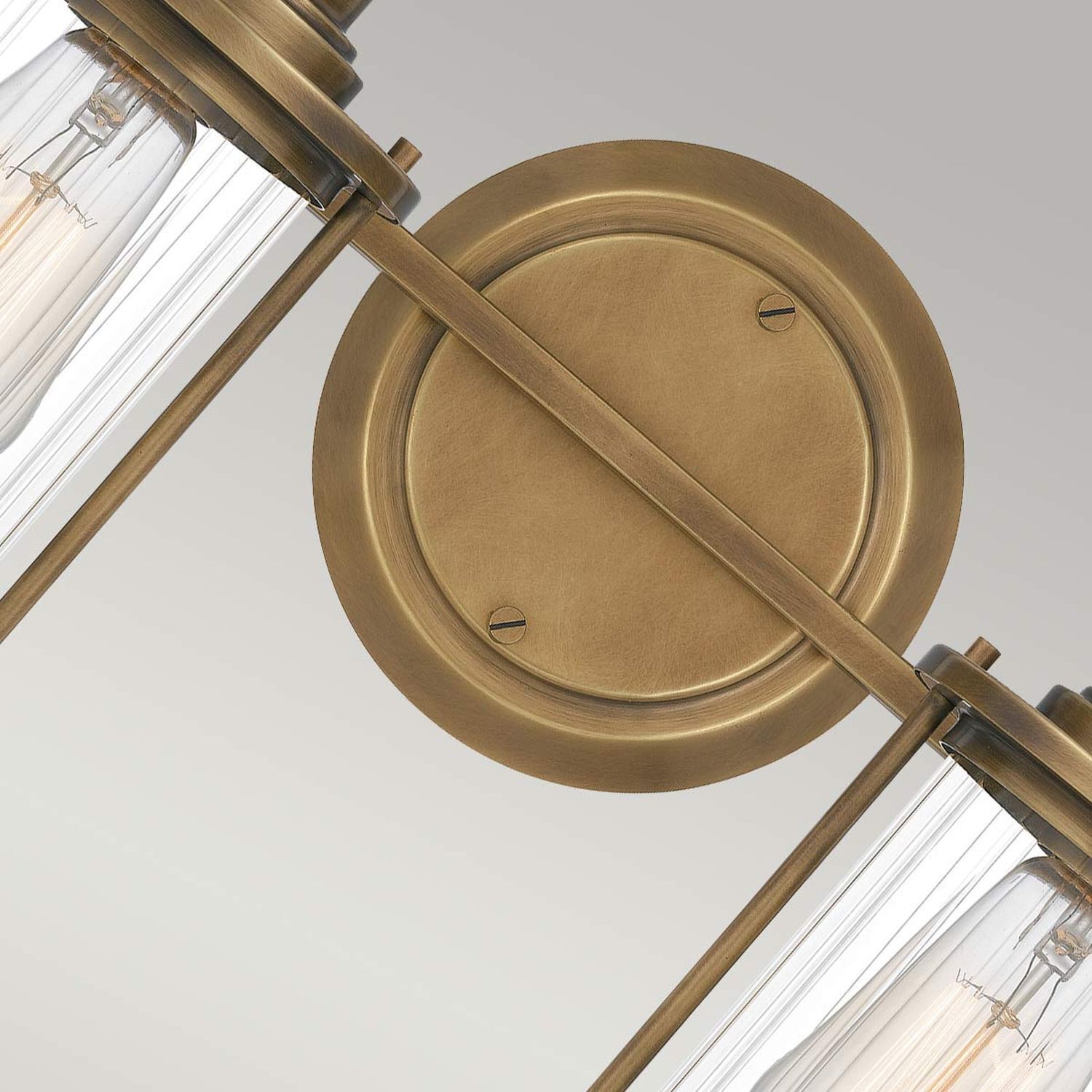 Wandleuchte Bad Vintage IP44 B: 38,1 cm Metall Glas 2x E27 lampe, bronze, deckenkabel, messing, glas