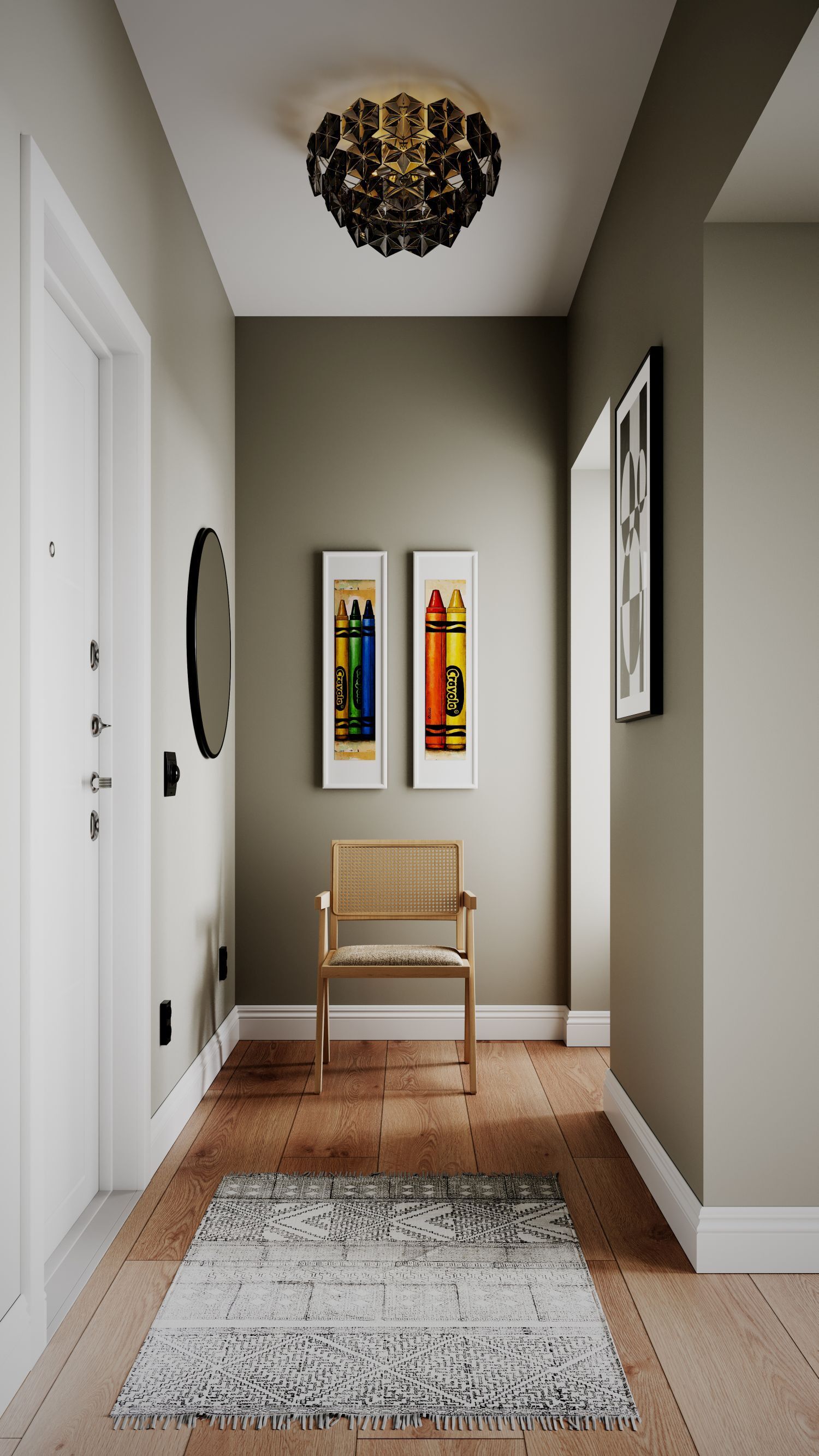 Deckenleuchte Schwarz Kristall 51 cm breit 3x E27 Dekoration für Zuhause, Fußboden, Bodenbeläge, Ecke, Stuhl