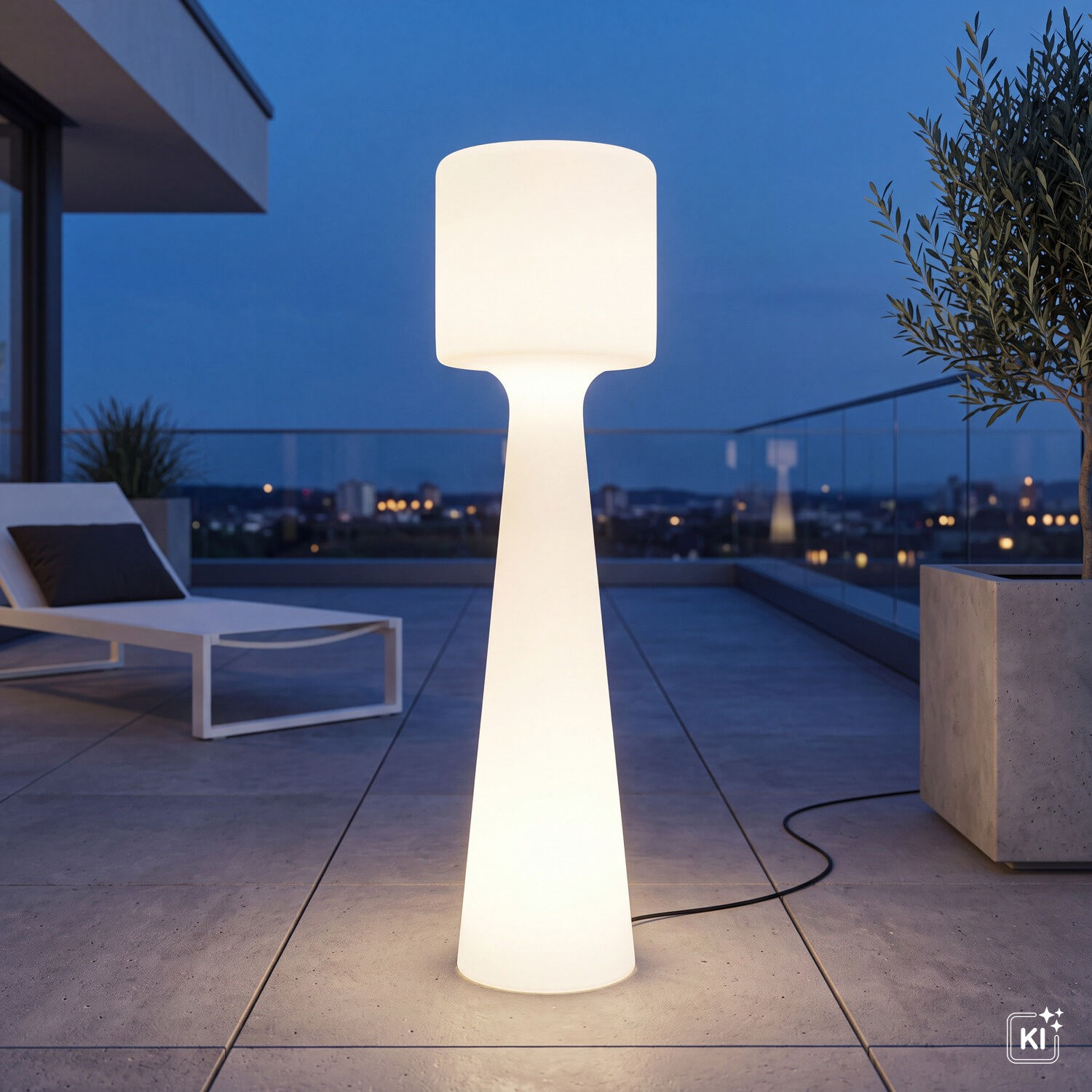 Tischleuchte, Außenbereich, LED-Lampe, Stehleuchte, weiß
