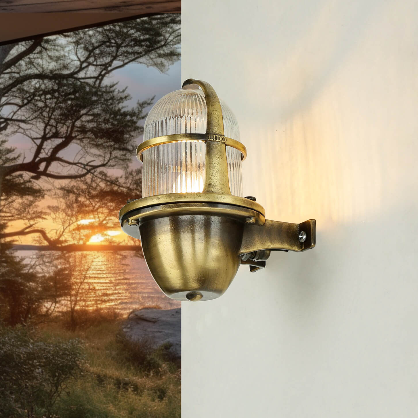 Wandlampe, Messing, Glas, Wanddekoration, Innenbeleuchtung