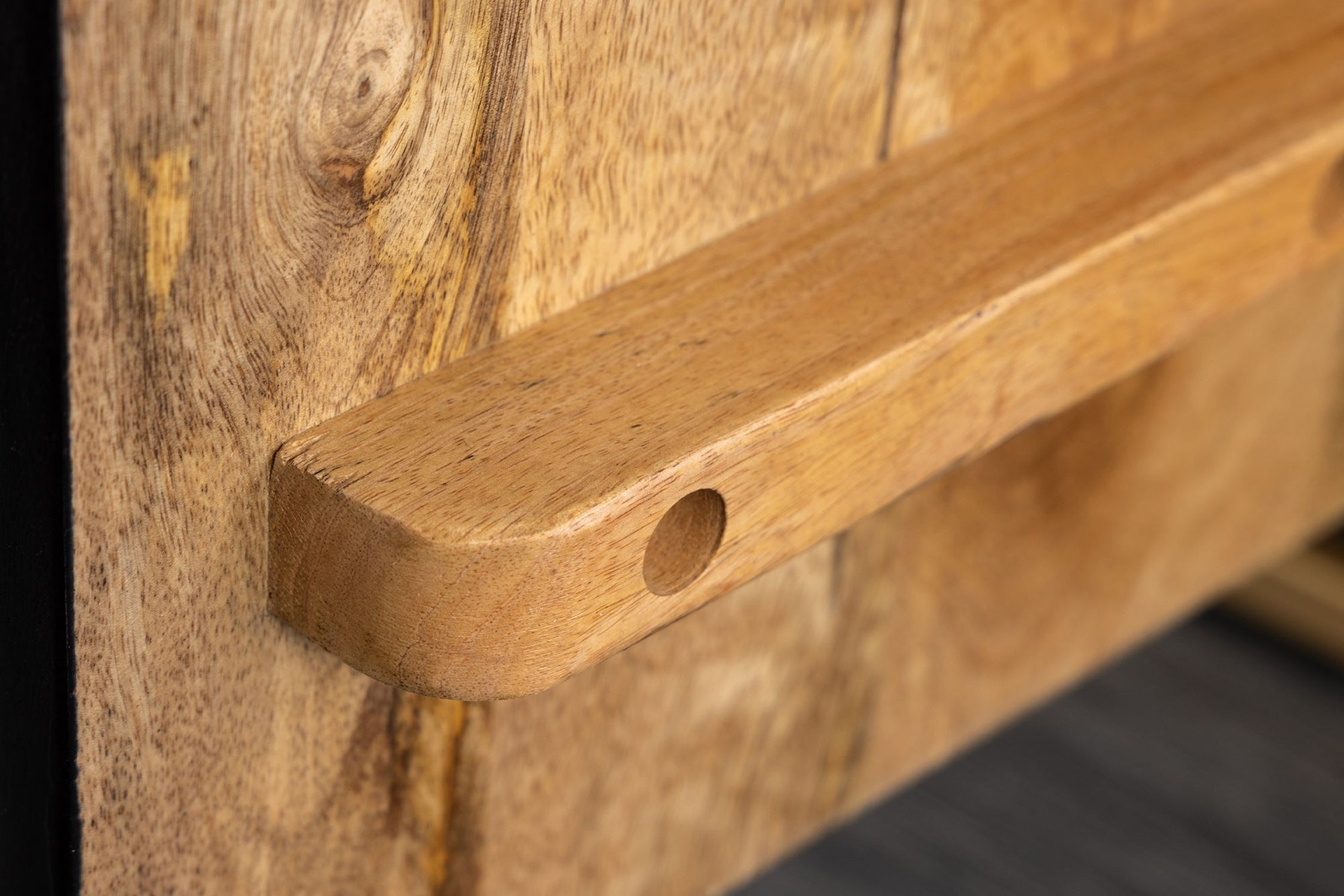 Sideboard noir blanc or largeur 177 cm fait main