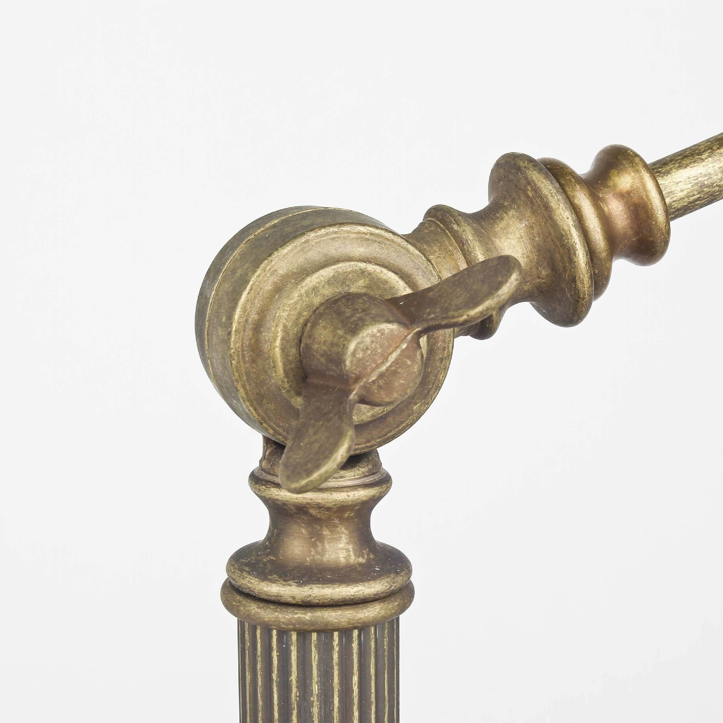 Premium Bankerlampe aus Messing in Antik Bronze Tischleuchte Bronze