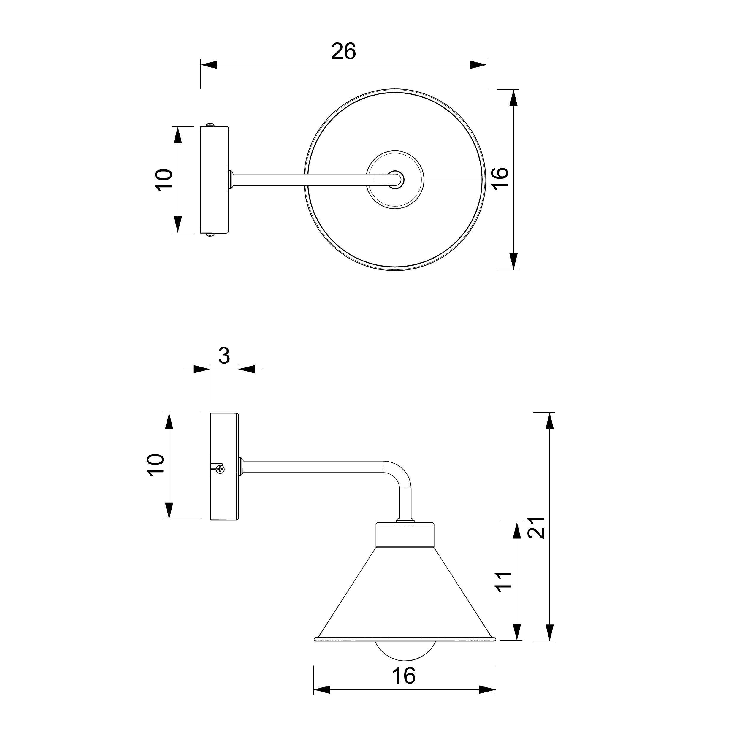 Wandlampe Schwarz Gold E27 Metall Loft Design