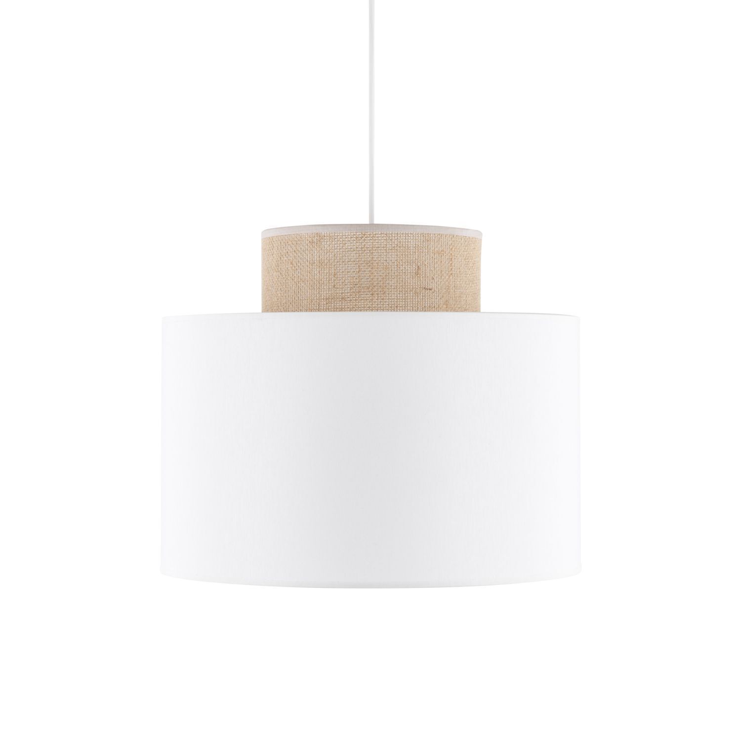 Suspension Tissu Jute E27 Ø 38 cm H : max. 1,7 m Blanc Naturel Lampe, Klebeband