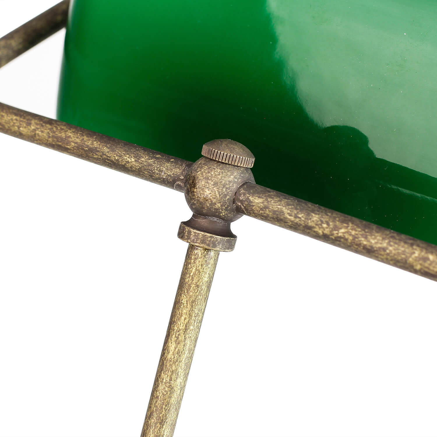 Bankerlampe Grün aus Messing in Bronze Rustikal