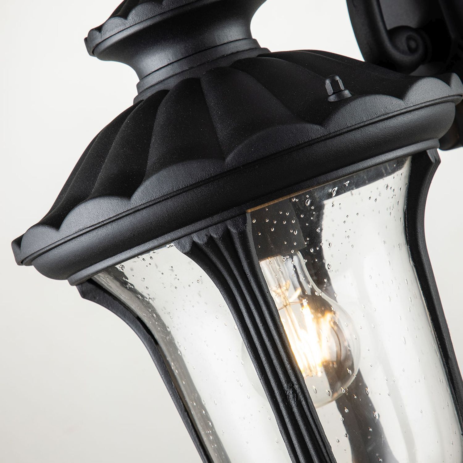 Außenleuchte Wand Schwarz IP44 H: 47 cm Vintage robust Lampe, Leuchte, Beleuchtung