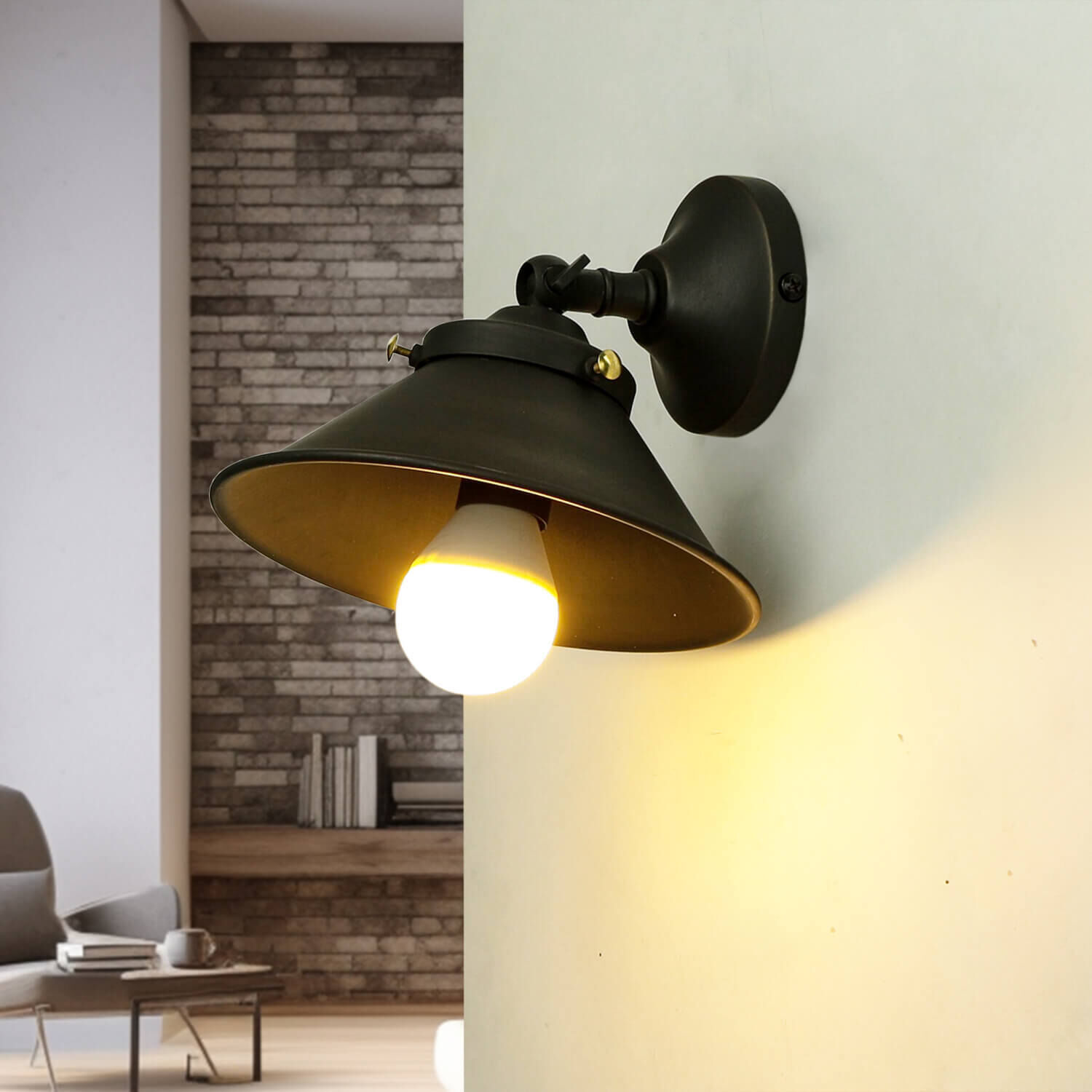 Wandlampe Vintage in Bronze aus echtem Messing Lampe