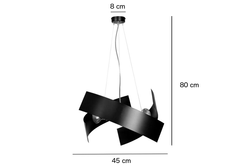 Design Hängeleuchte Schwarz Metall höhenverstellbar