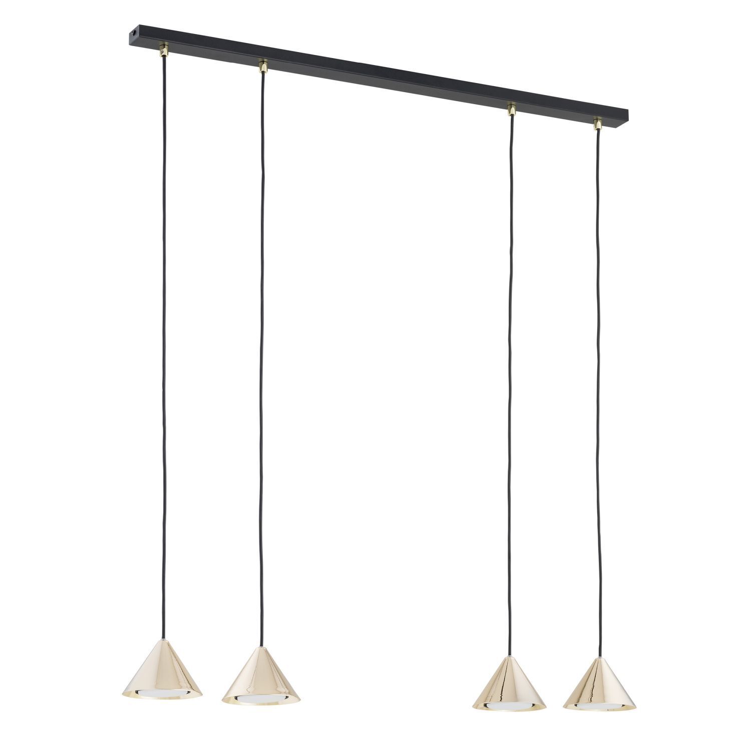 Hängeleuchte Schwarz Gold B: 90 cm H: max. 100 cm verstellbar Lampe