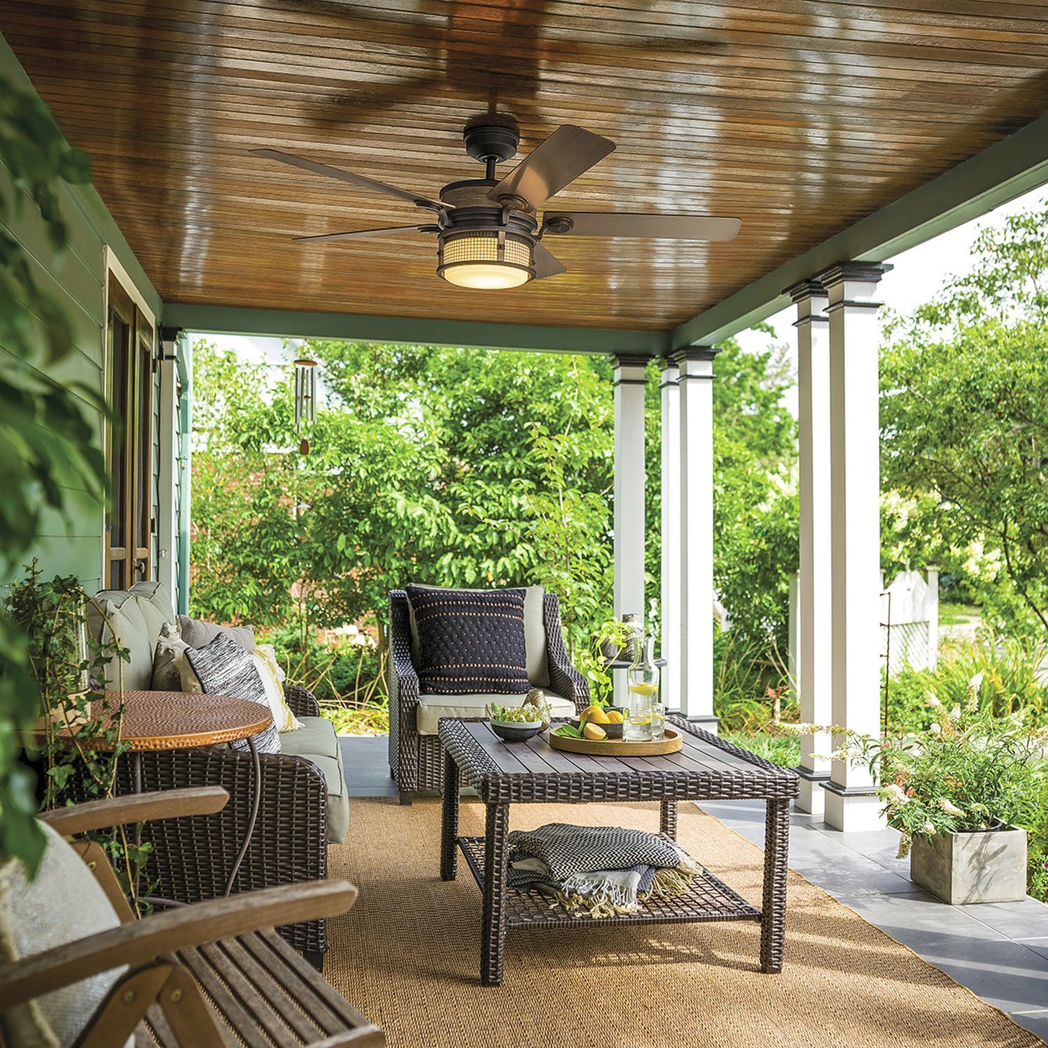 deckenventilator-mit-beleuchtung-grida-3 Veranda, Gartenmöbel, Korbgeflecht, Sofa-Set, Decke/Kissen
