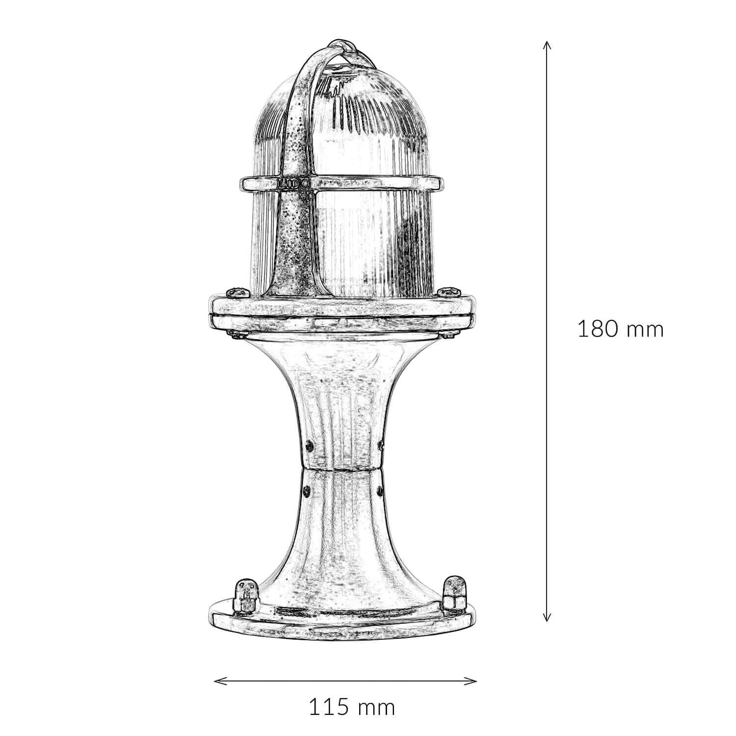 Luminaire de socle extérieur 25 cm E27 IP64 laiton verre