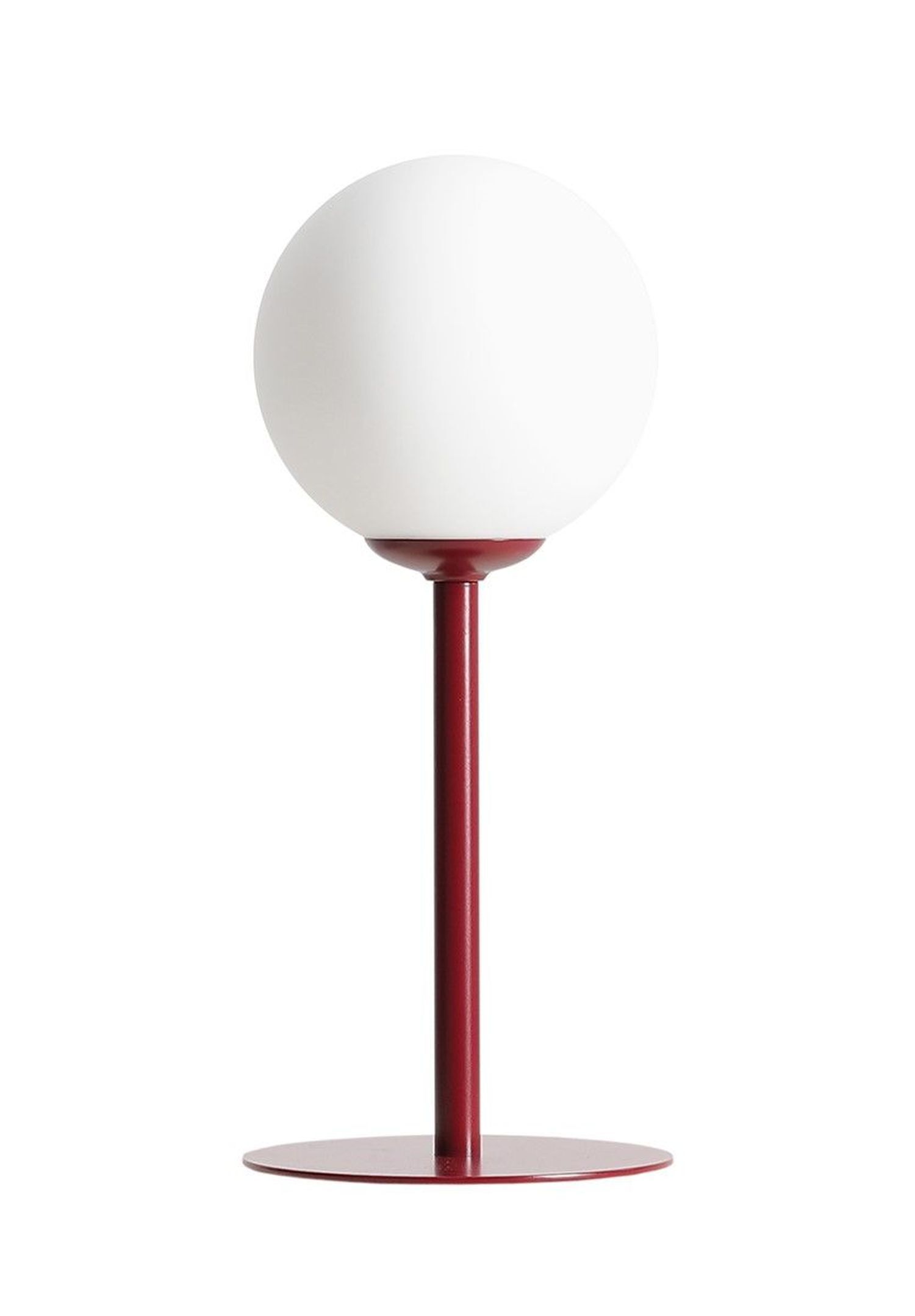 Lampe de table ronde Rouge Métal H:35 cm E14 Verre anti-éblouissement