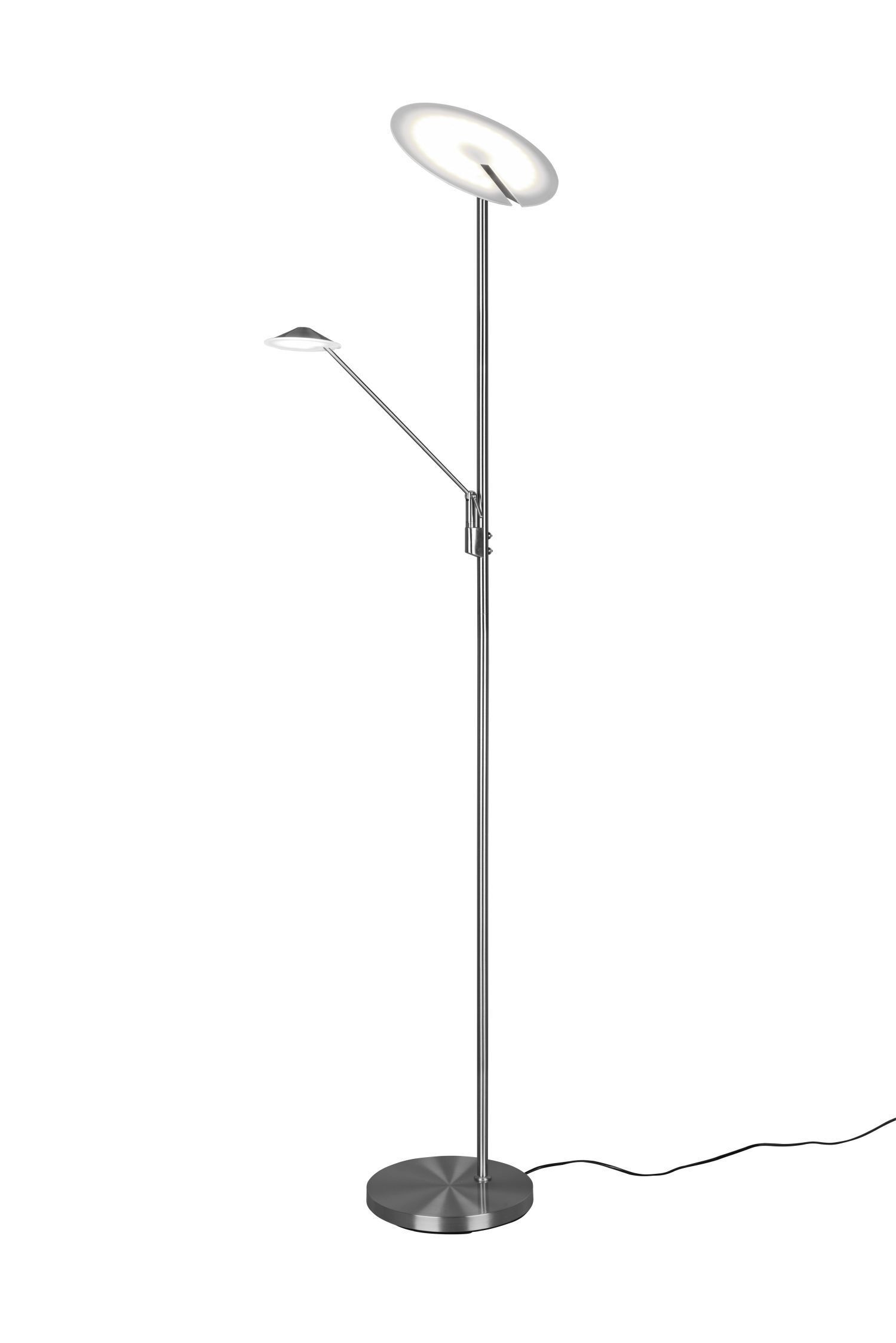 Lampadaire LED flexible à intensité variable 180 cm en nickel Lampe