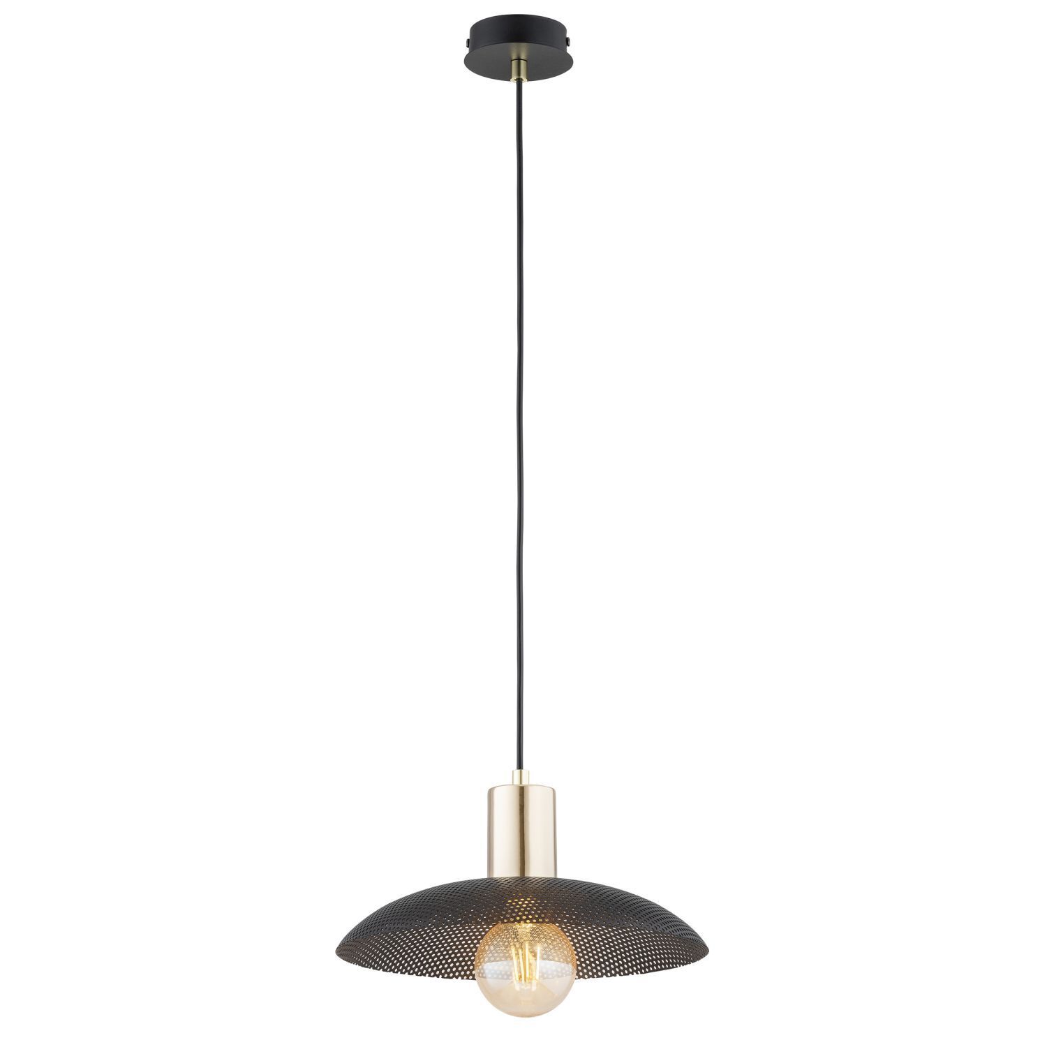 Hängeleuchte Metall Ø 30 cm H: max. 100 cm Schwarz Gold E27