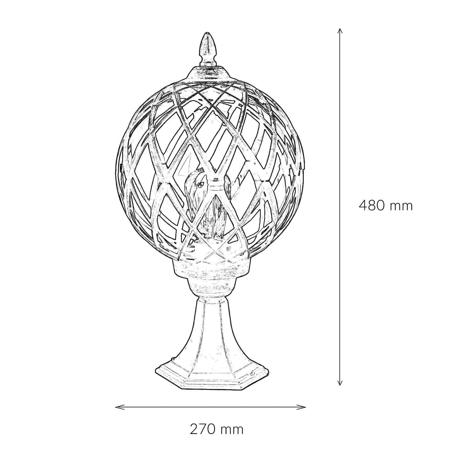 Lampadaire Noir Cuivre Extérieur Rustique Rétro