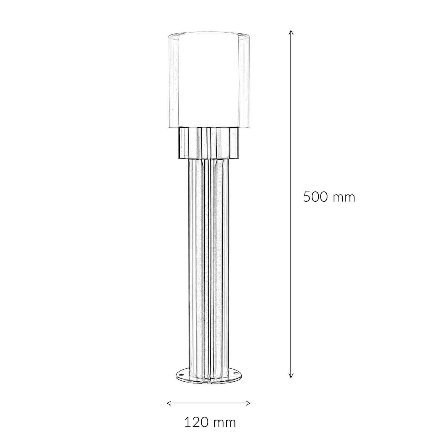 Wegeleuchte Edelstahl 50 cm Modern blendarm E27