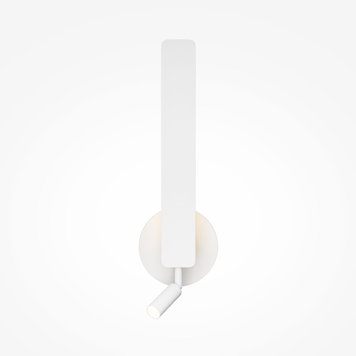 LED Wandlampe Weiß H:51,6 cm 700 lm 3000 K Schalter USB Wandleuchte, weiße Wandlampe, Metall, Minimalistisch, Rundplatte