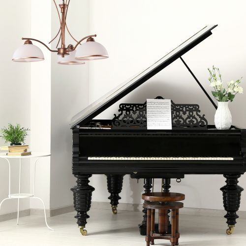 Braune Hängelampe Metall 3-flmg Jugendstil elegant