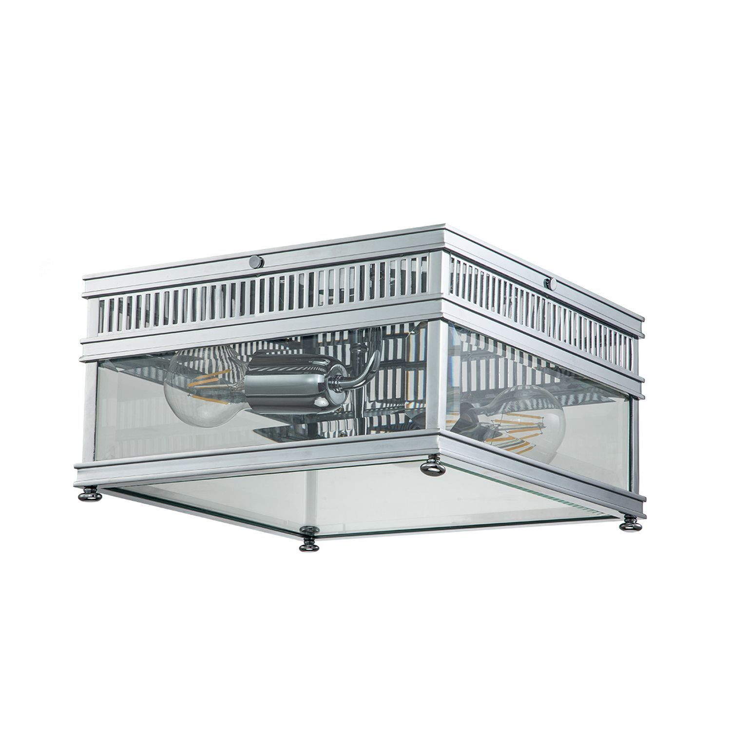 Plafonnier extérieur laiton verre E27 IP44 30 cm de large Plafonnier extérieur laiton verre E27 IP44 30 cm de large