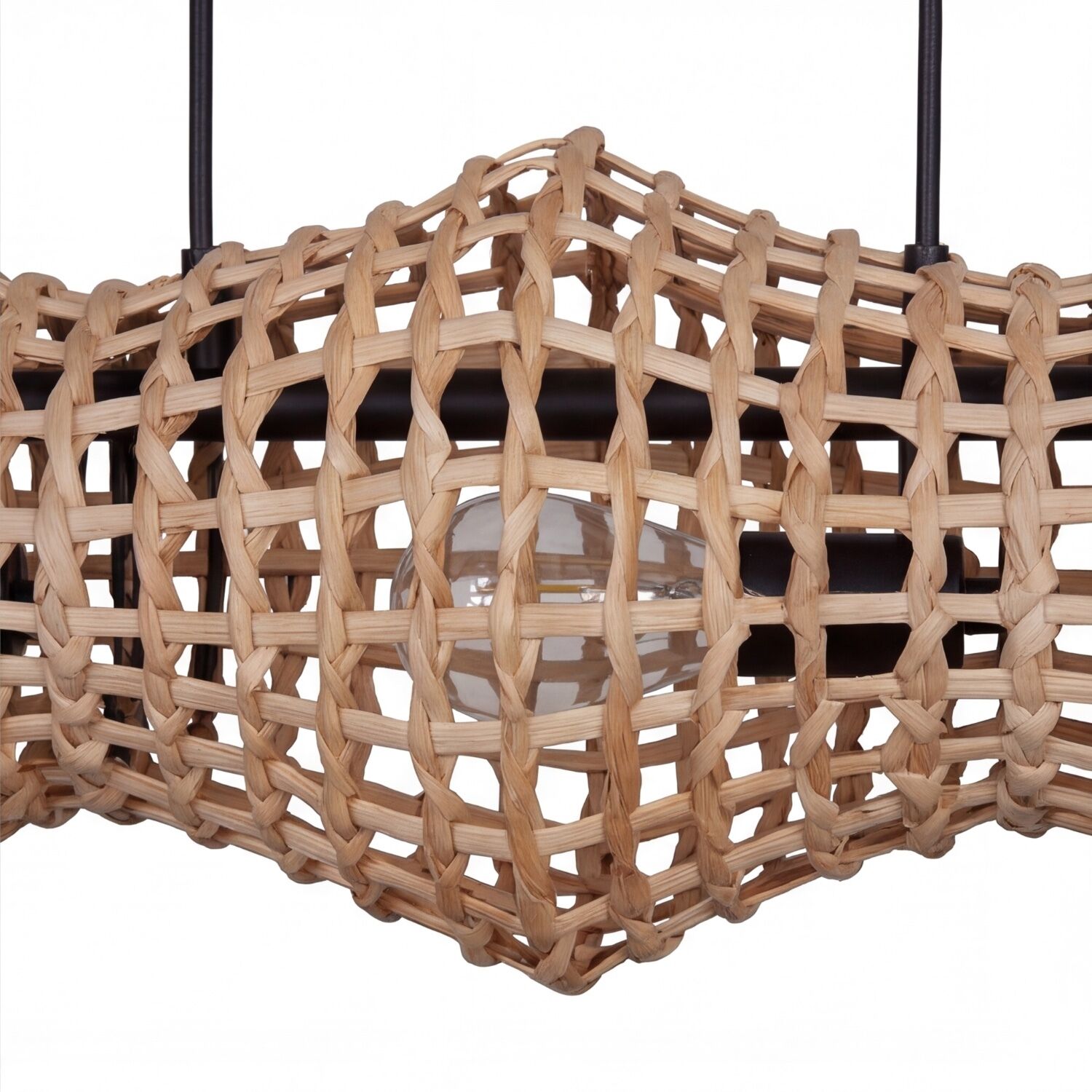 Rattankorb, Geflochtener Korb, Hängelampe, Holzgeflecht, Gitterschirm