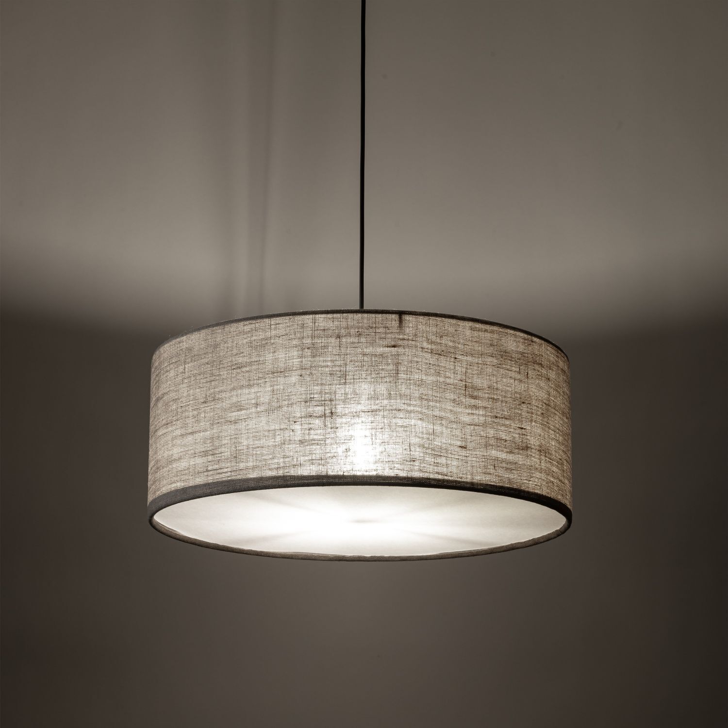 Suspension ronde Ø 50 cm H : max. 110 cm Jute 3x E27 Moderne Lampe