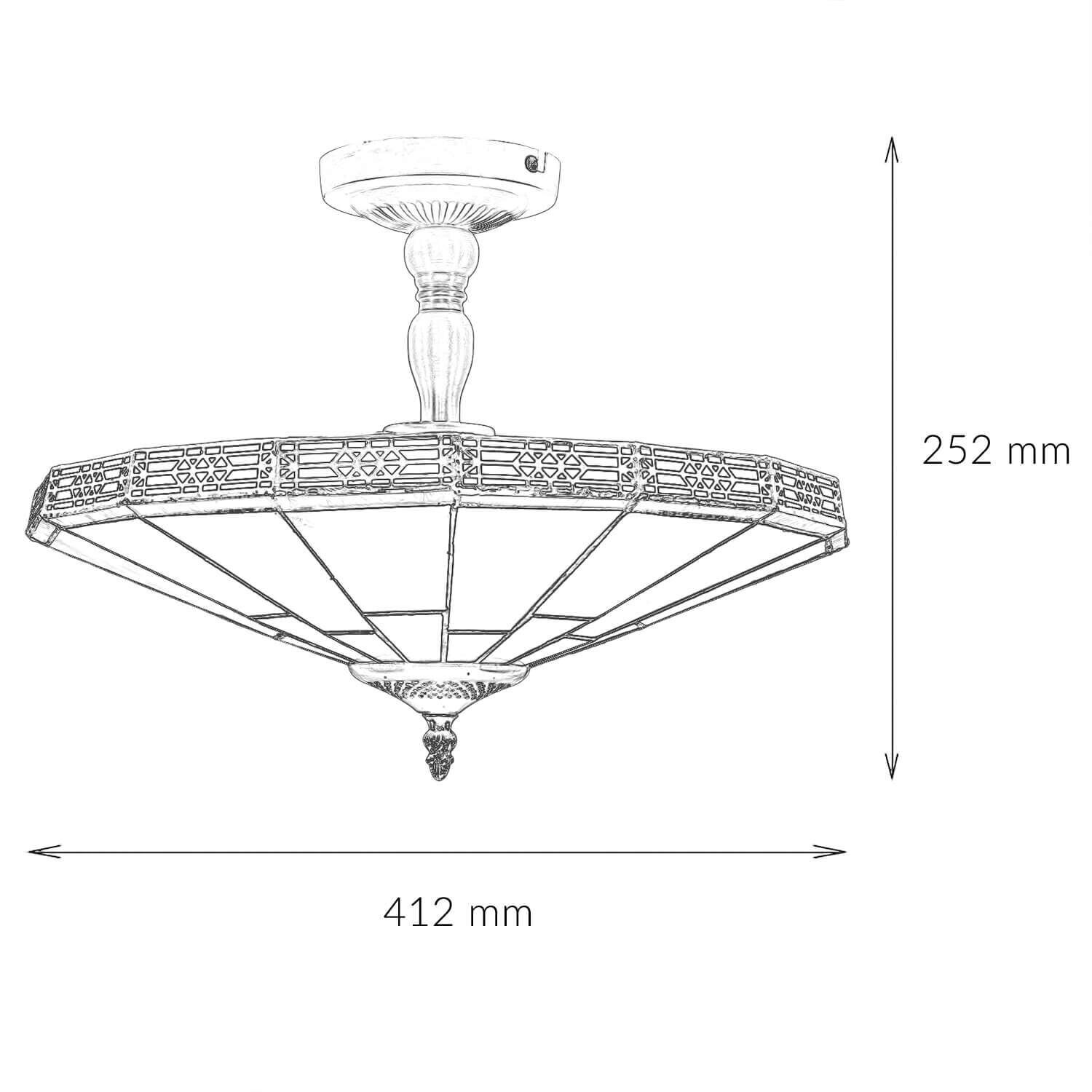 Lampe Tiffany plafond vert blanc élégant