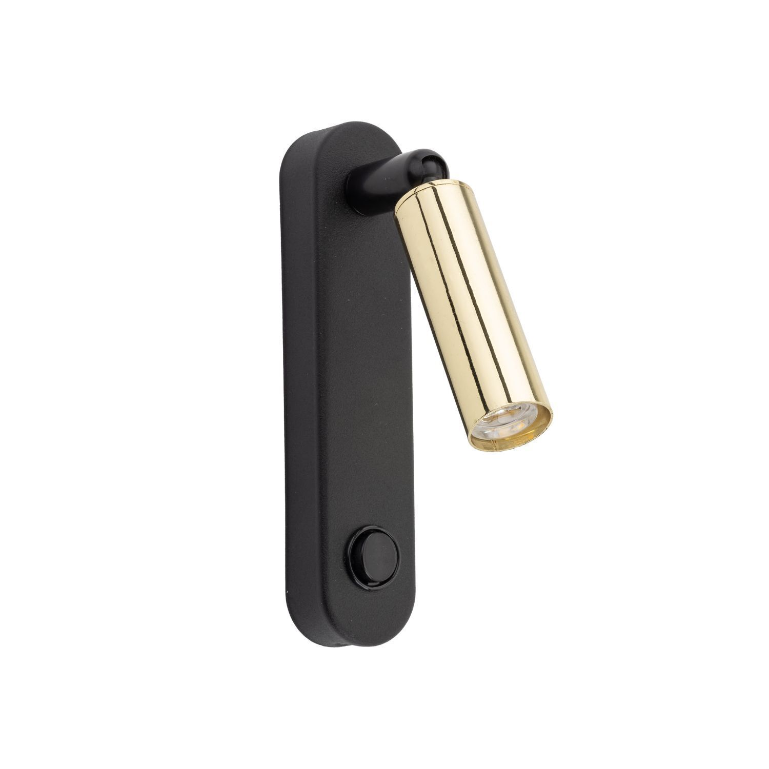 Leselampe Wand mit Schalter Metall schwenkbar Schwarz Gold G9