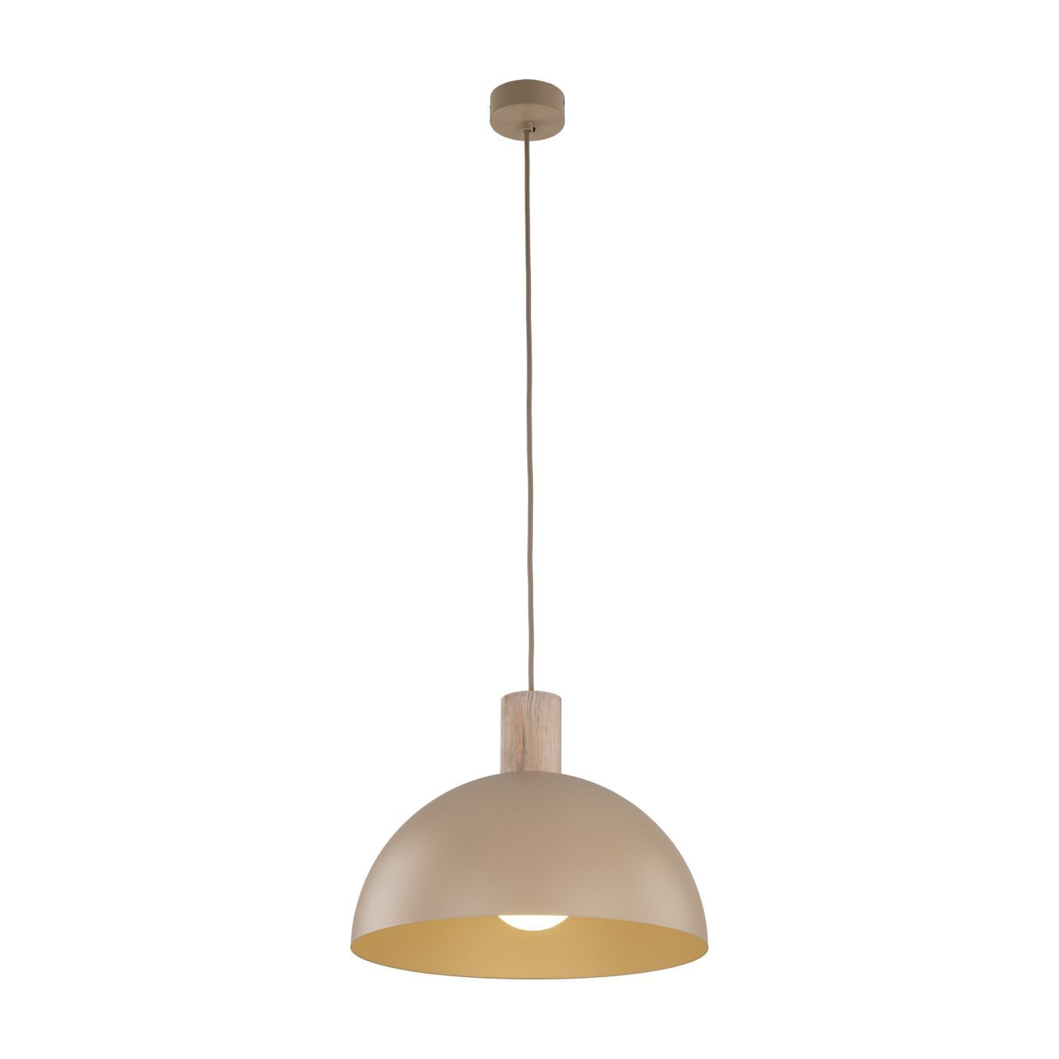Pendelleuchte Zeitlos Holz Metall Beige B:33,5 cm E27 pendant, hängelampe, beige, holzverzierung, koppelfläche?