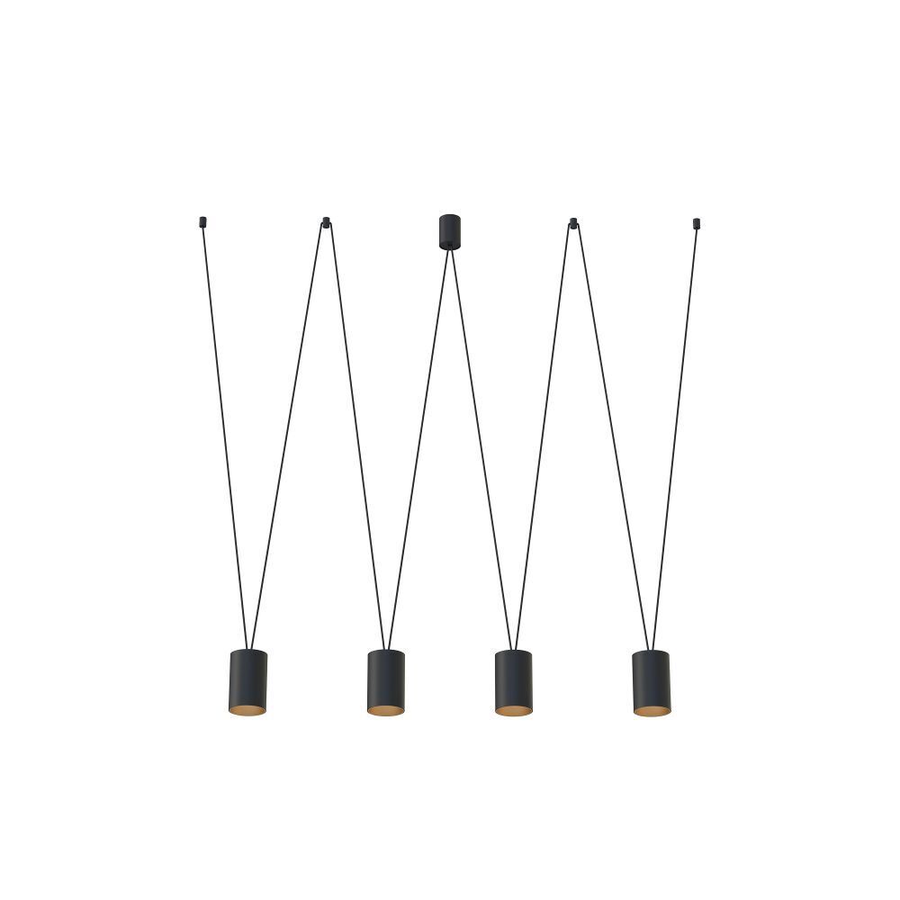Suspension moderne noir or L : max. 2 m 4x GU10