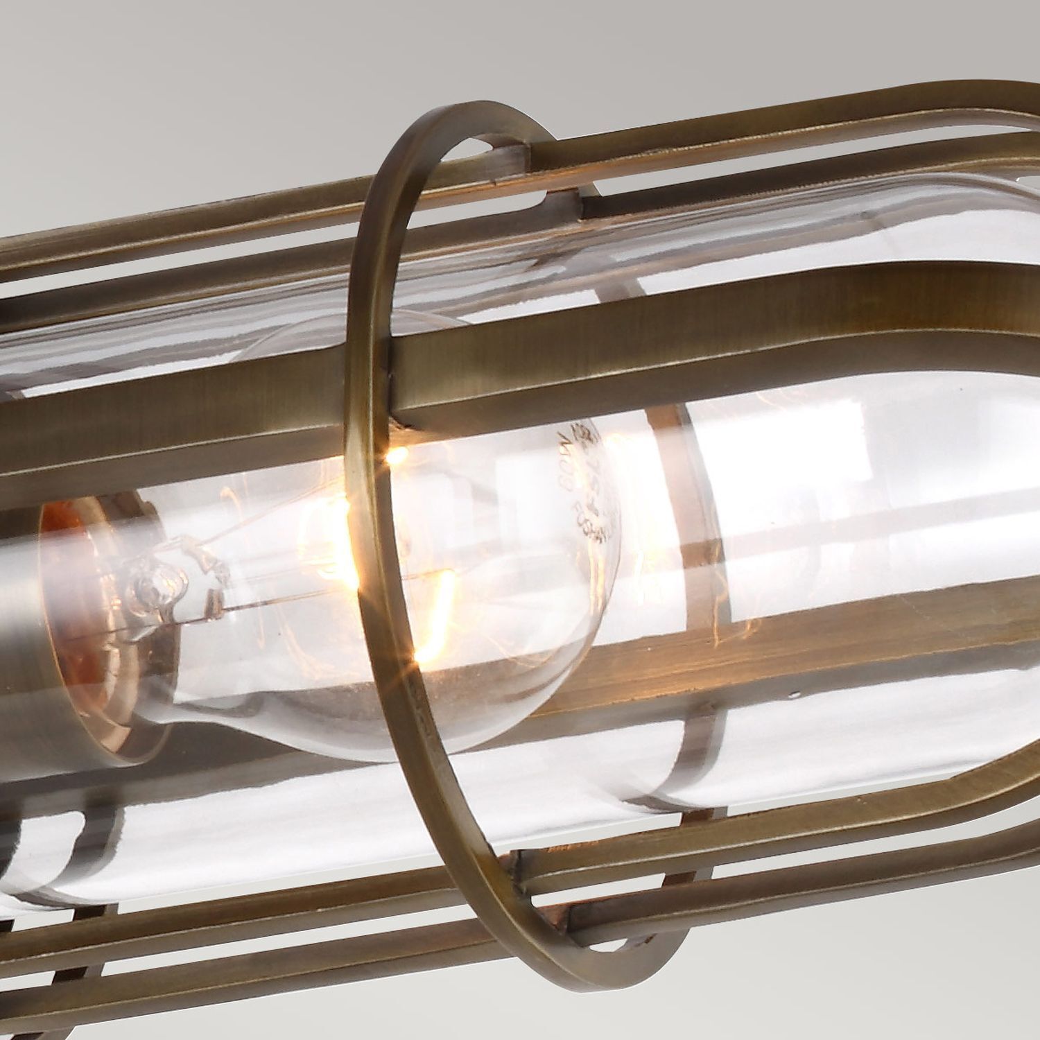 Plafonnier salle de bain IP44 L : 65,4 cm 3x E27 métal verre vintage Lampe, Beleuchtung, Leuchte