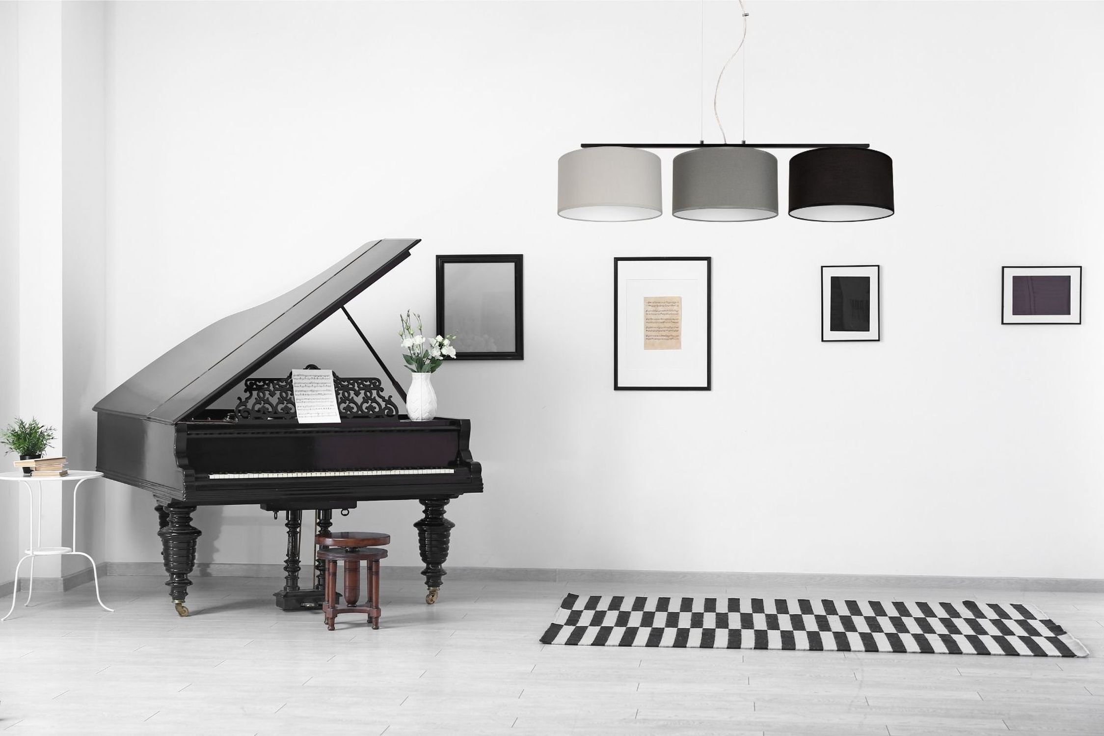 Klavier, Flügel, Dekoration für Zuhause, Fußboden, Pflanze