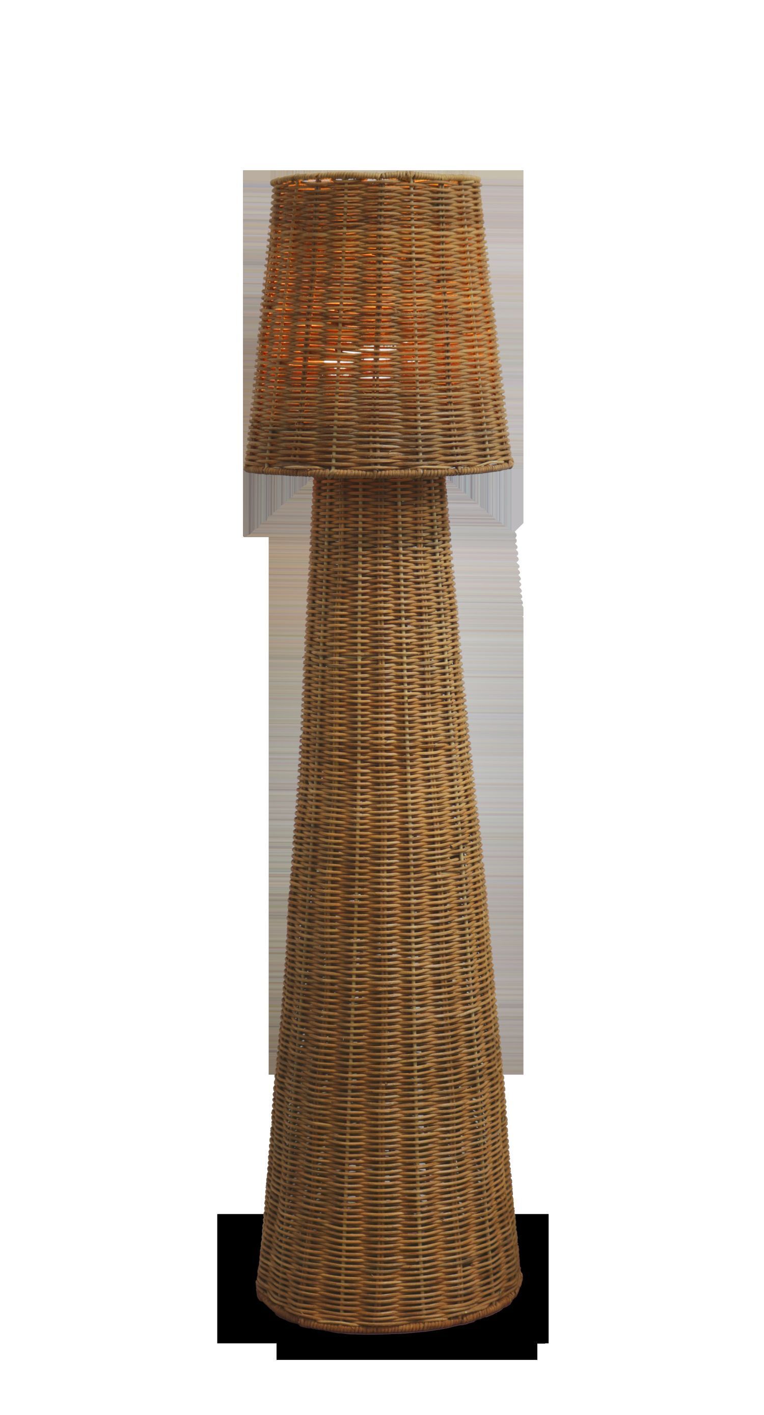 LED Akku Stehlampe dimmbar IP54 3000 K 109 cm Rattan lampe, rattan, braun, bodenlampe, korb