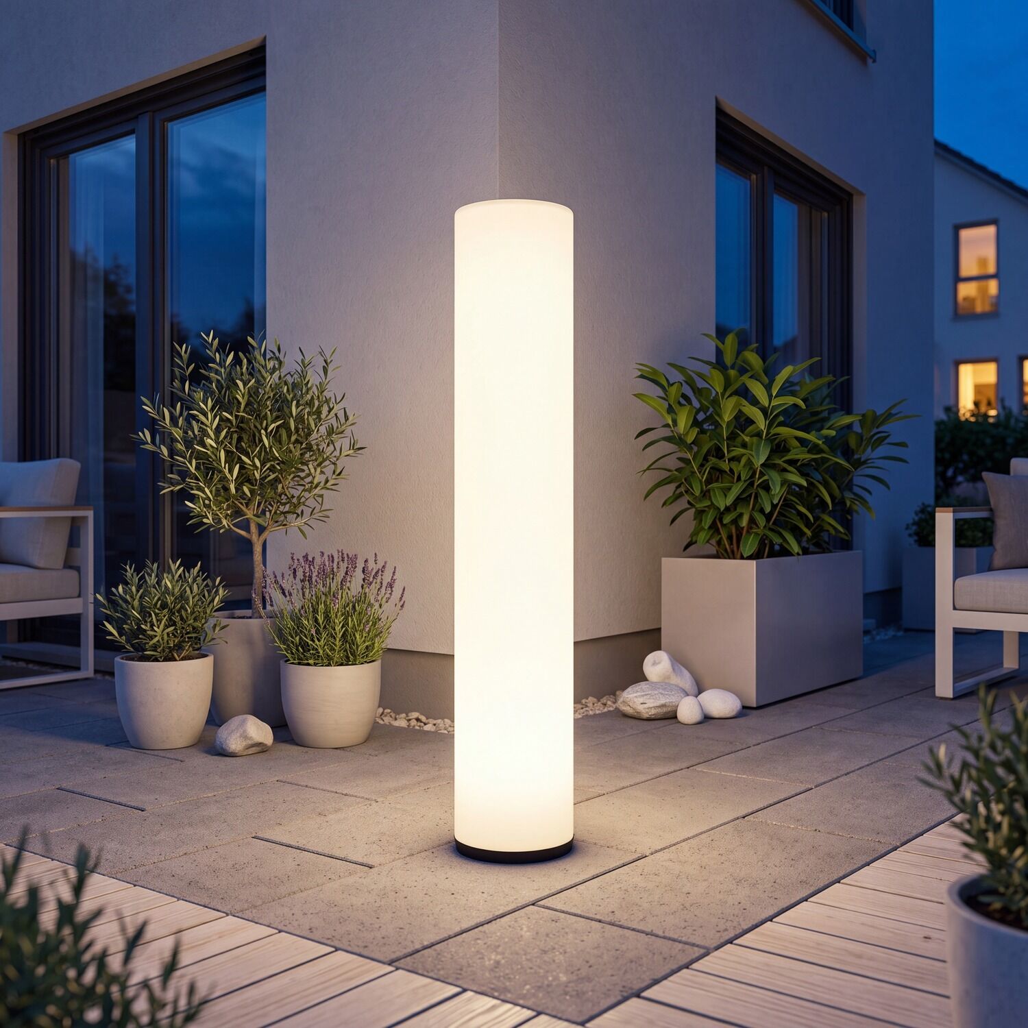 126638-led-lichtsaeule-aussen-weiss-160-cm-ip65-6500-k-2200-lm-mit-stecker-kabel-aussenleuchte-garten-stehlampe-terrasse-1 Außenlampe, Standleuchte, LED-Lampe, Outdoor-Beleuchtung, modernes Design