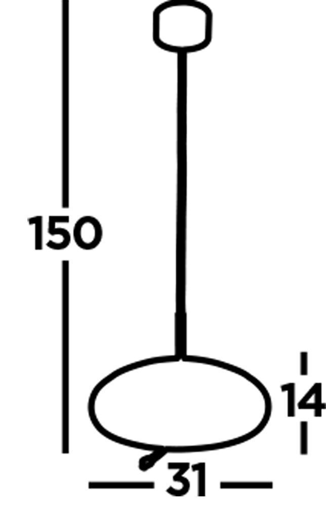 Lampe LED à suspendre verre fumé Ø 31 cm rond gris noir 2700 K