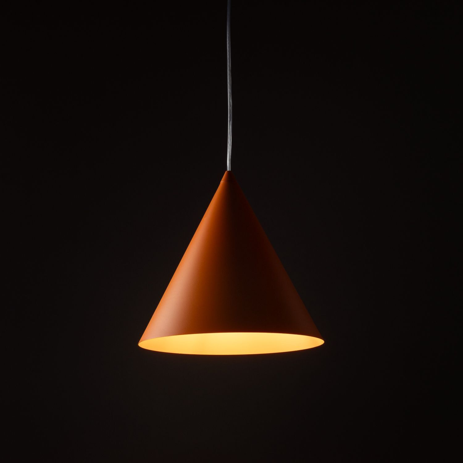 Pendelleuchte Metall Ø 25 cm H: 160 cm verstellbar Orange E27 Lampe, Lampenschirm, Beleuchtung