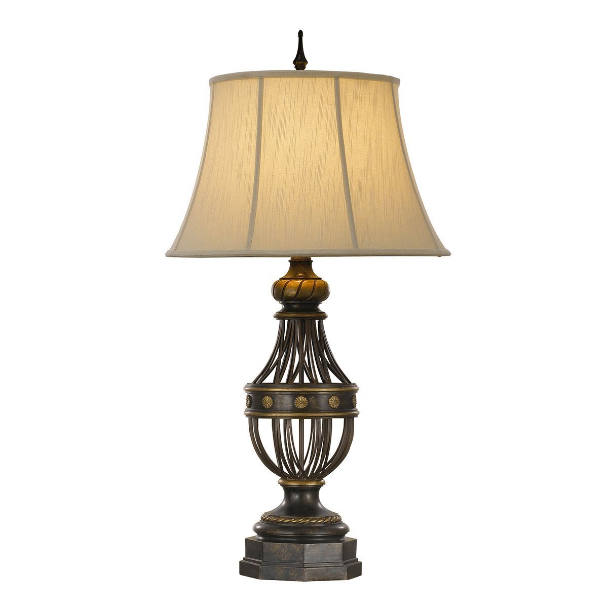 Lampe de table Abat-jour en tissu antique hauteur 89,5 cm DHIDEA